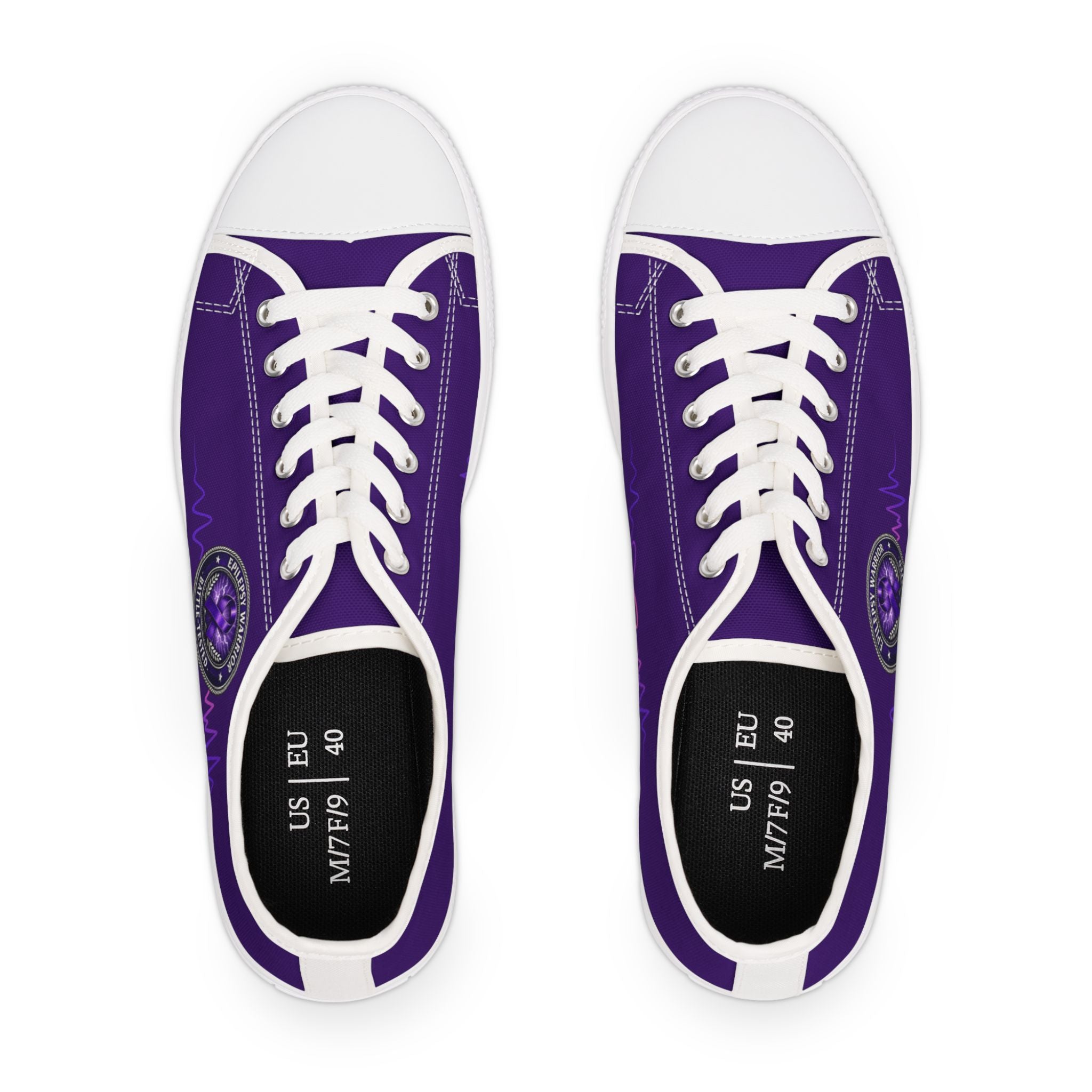 Epilepsy Warrior – Purple Awareness Low Top Sneakers