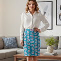 Neurostrong Brain Pattern Pencil Skirt – Stretch Fit Awareness Skirt | Epilepsy Strength Apparel