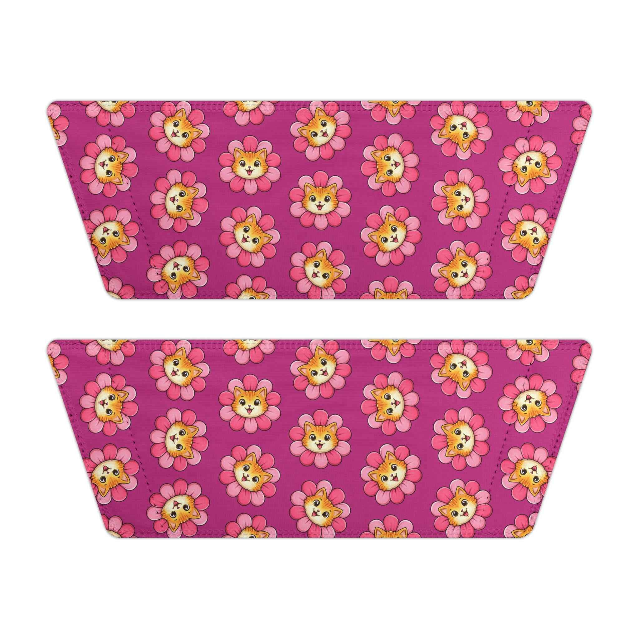 Flower Cat Slide Sandals – Pink Paw Bloom Slides with Interchangeable Straps