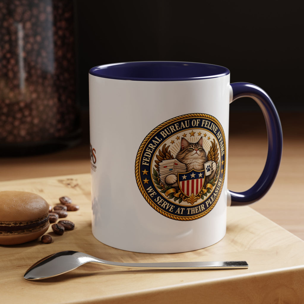 Federal Bureau of Feline Affairs Mug | Funny Cat Government Parody Coffee Cup | 11oz & 15oz