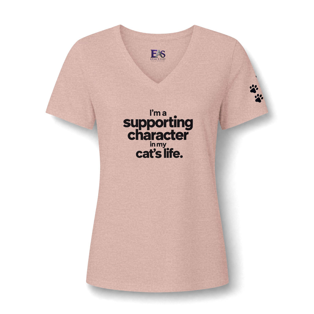 Supporting Character in My Cat’s Life Women’s V-Neck Tee