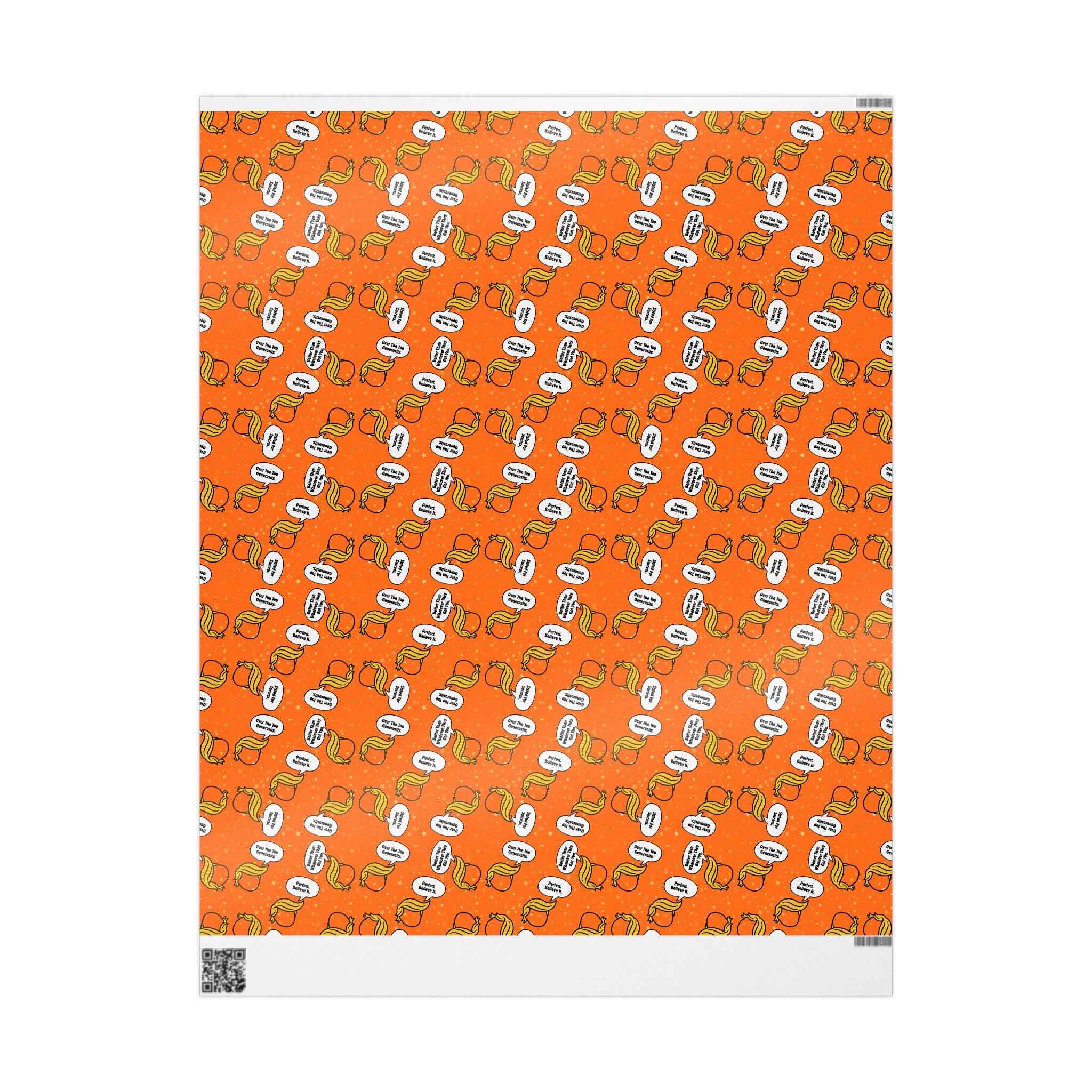 “Styled for Success” Parody Gift Wrap – Blonde Whoosh & Gold Stars