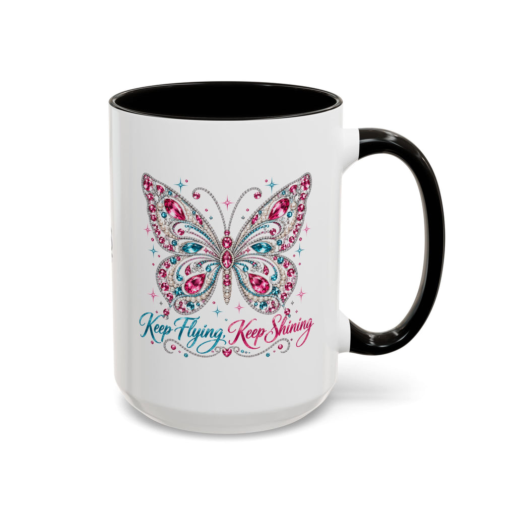 Keep Flying, Keep Shining Rhinestone Butterfly Mug (11oz & 15oz)