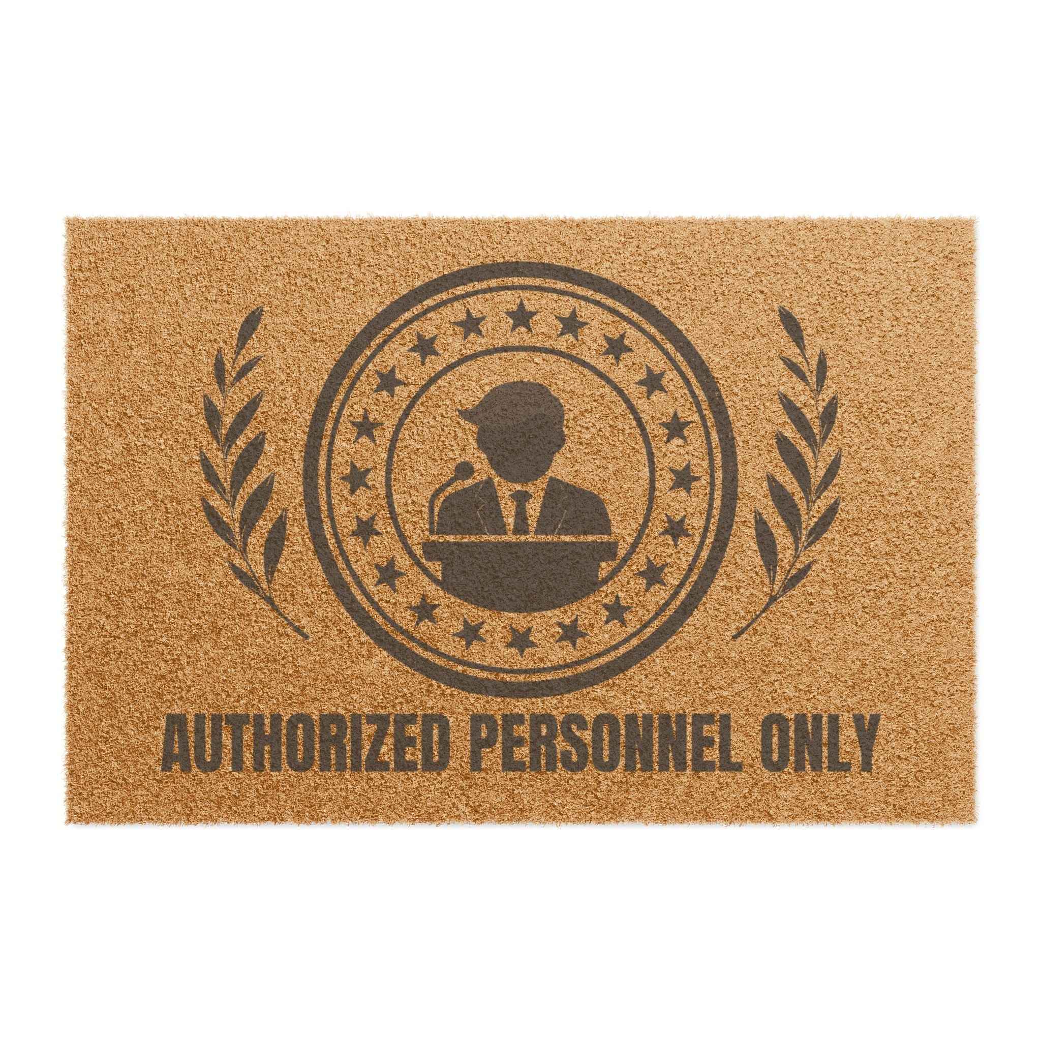Authorized Personnel Only Presidential-Parody Welcome Mat