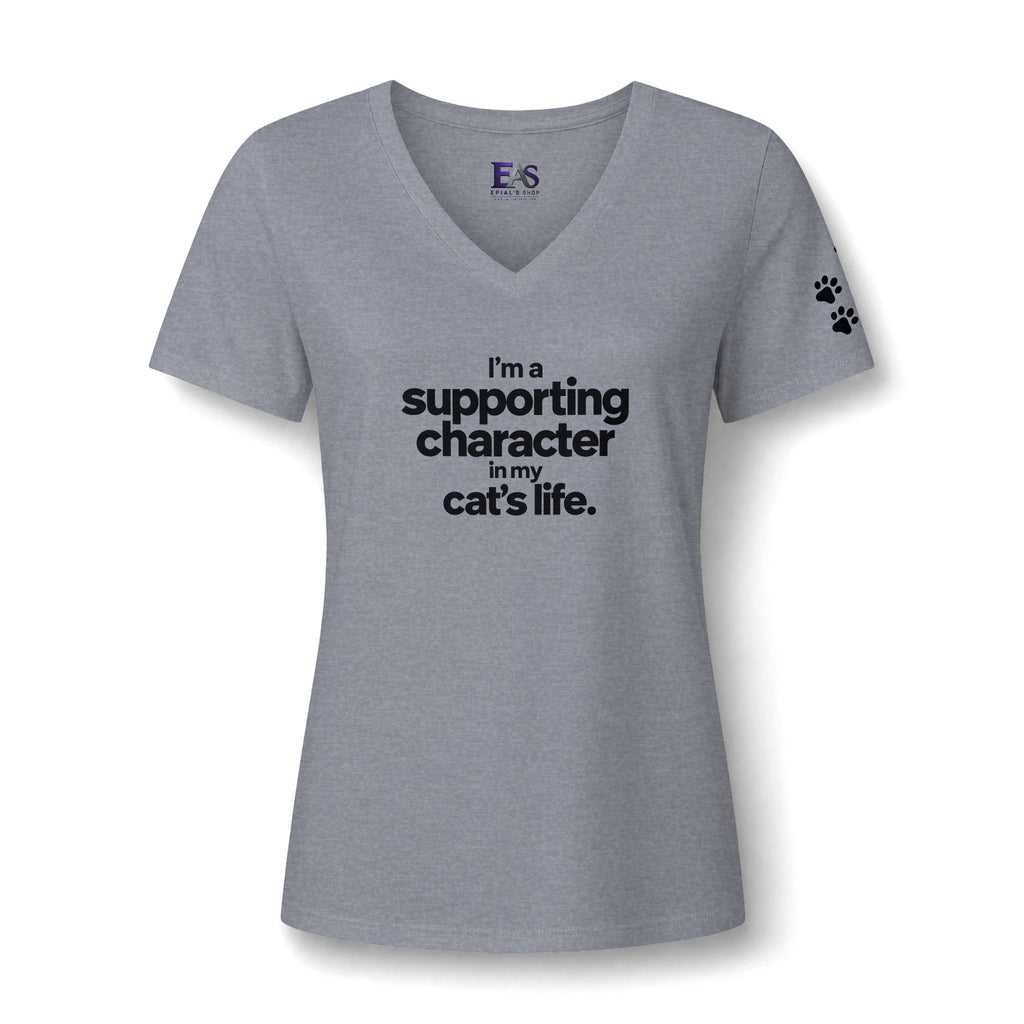 Supporting Character in My Cat’s Life Women’s V-Neck Tee
