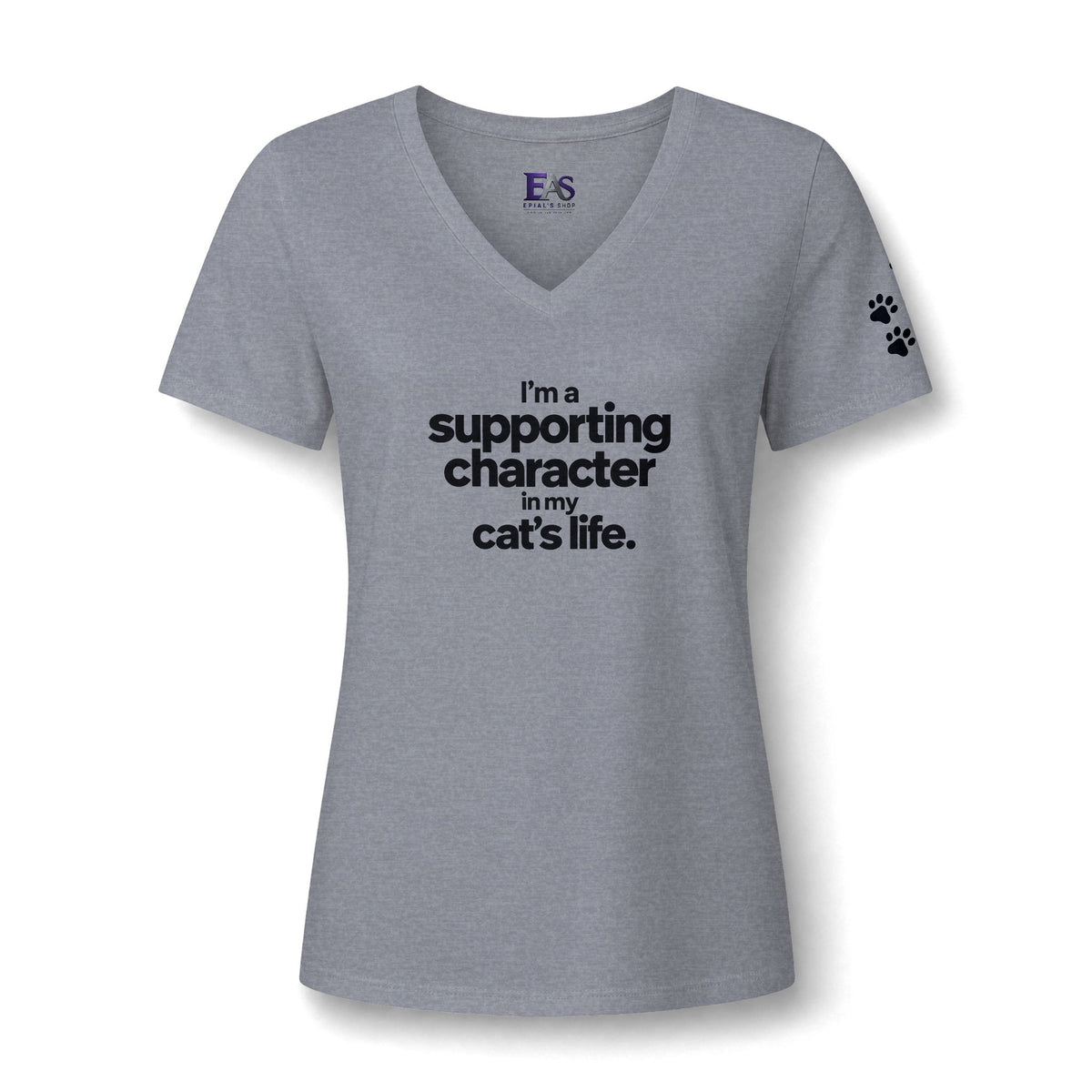 Supporting Character in My Cat’s Life Women’s V-Neck Tee