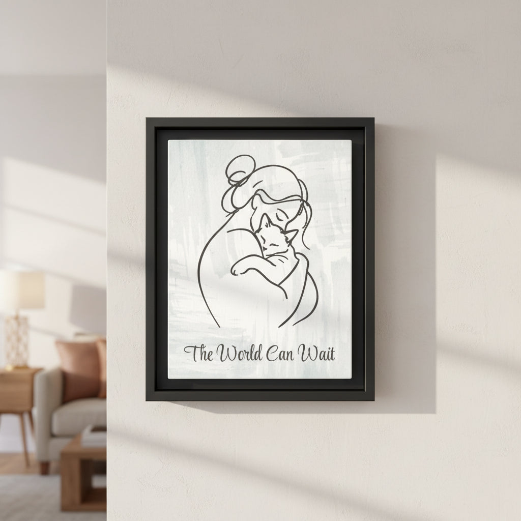The World Can Wait Cat Canvas Print