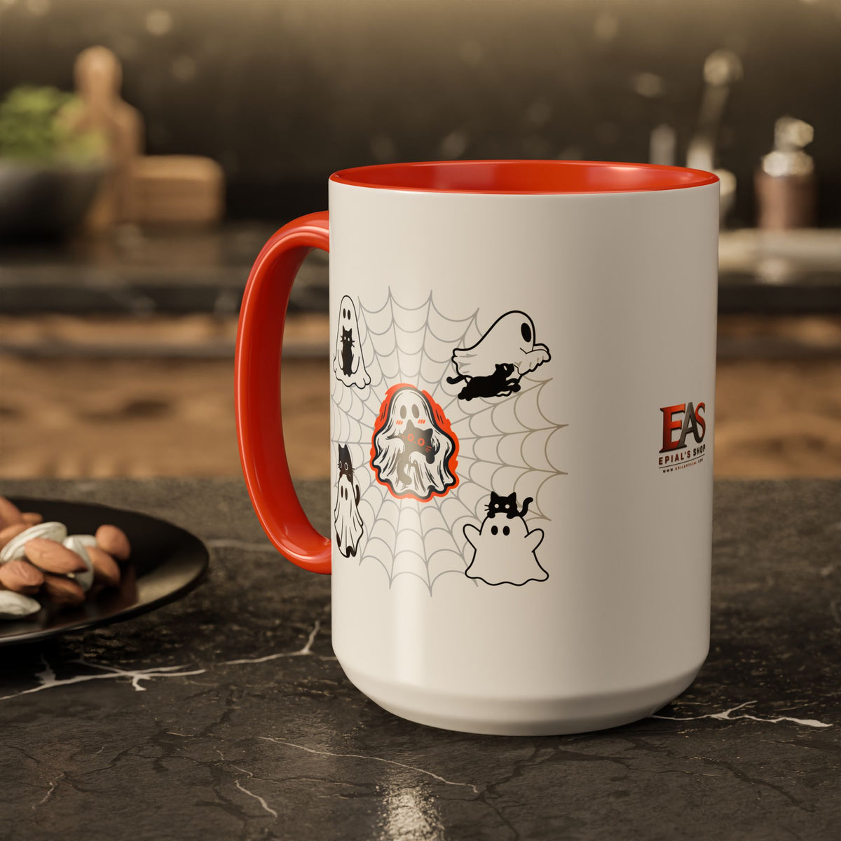 Ghost Cats Halloween Accent Mug (11oz, 15oz)