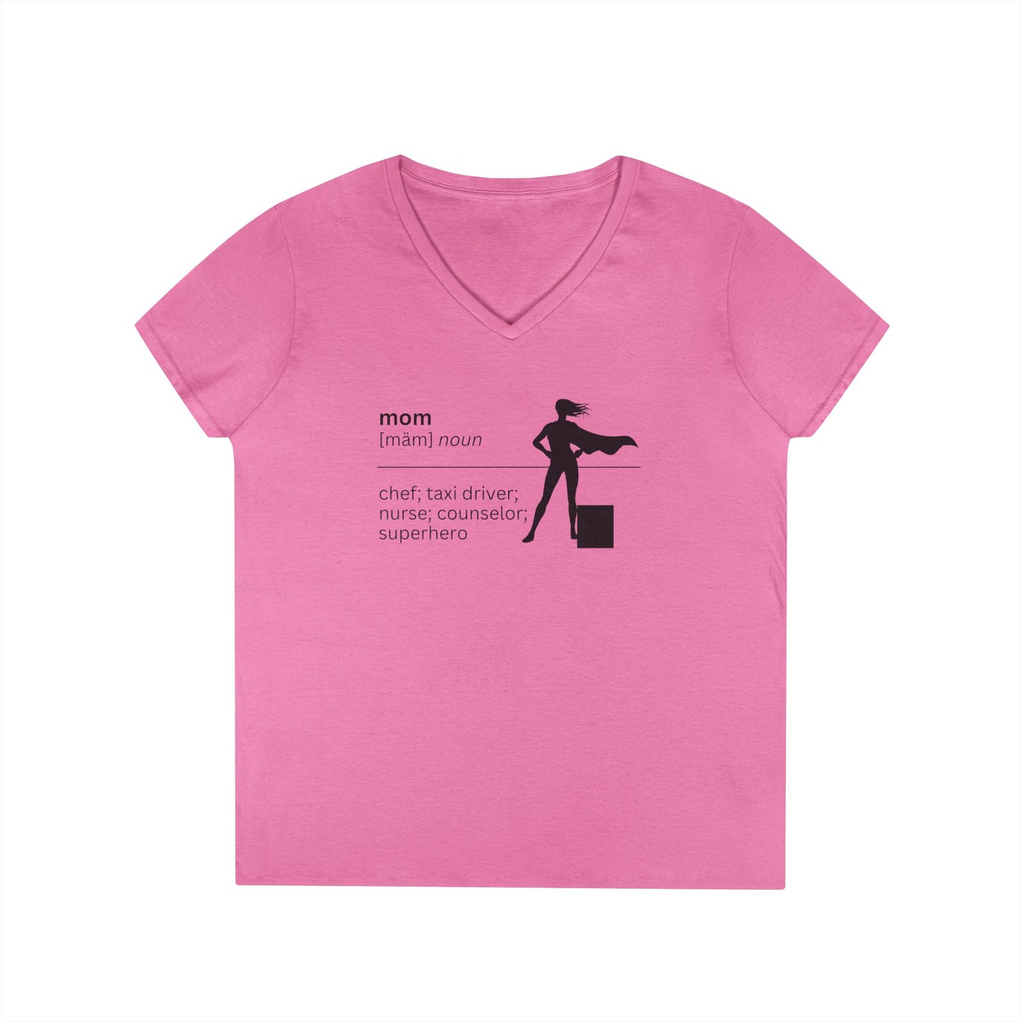 Mom Definition V-Neck T-Shirt - Superhero
