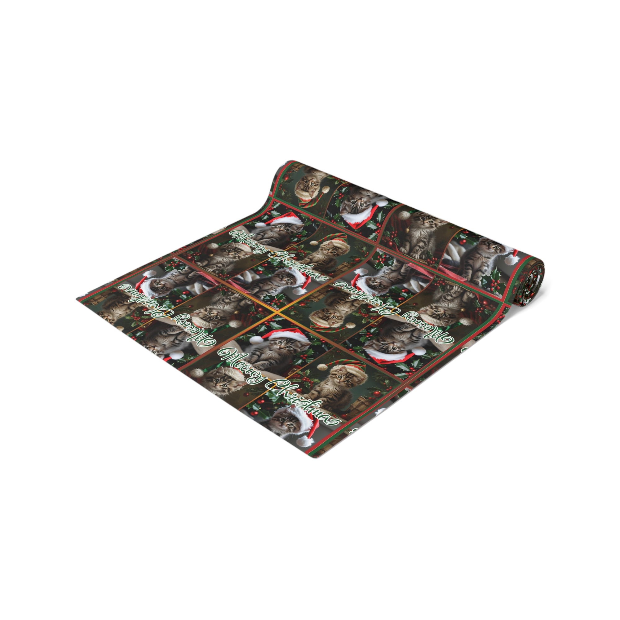Meowy Christmas Festive Table Runner