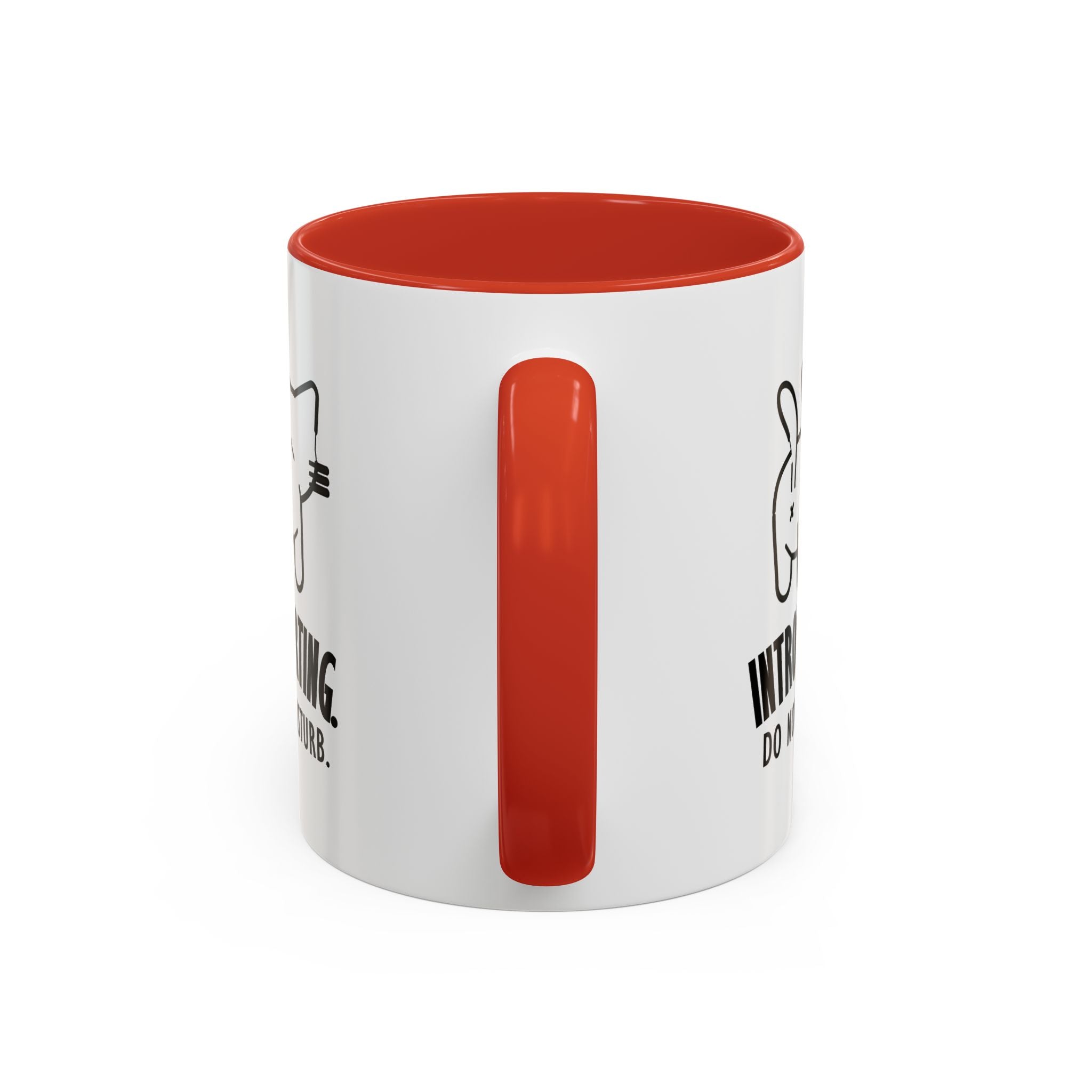 Introverting. Do Not Disturb. Two-Tone Cat Coffee Mug (11oz & 15oz)
