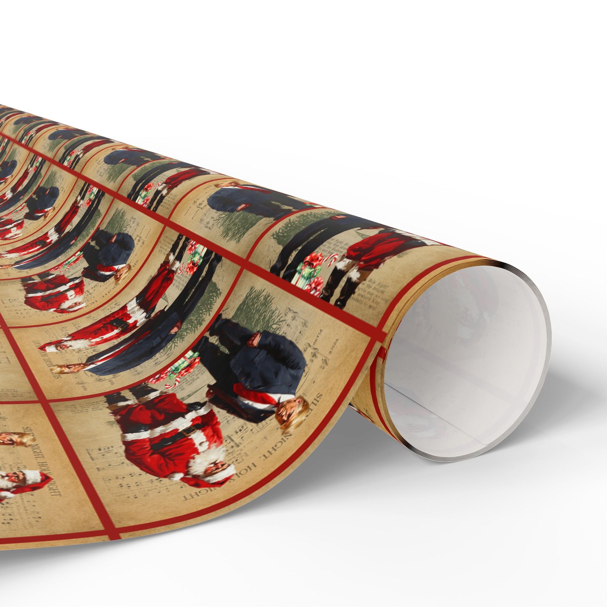 Vintage Trump & Santa Holiday Wrapping Paper