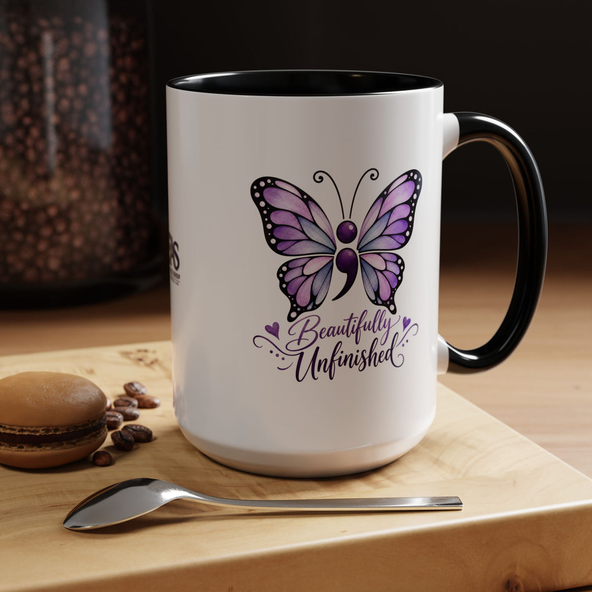 Beautifully Unfinished Semicolon Suicide Awareness Mug