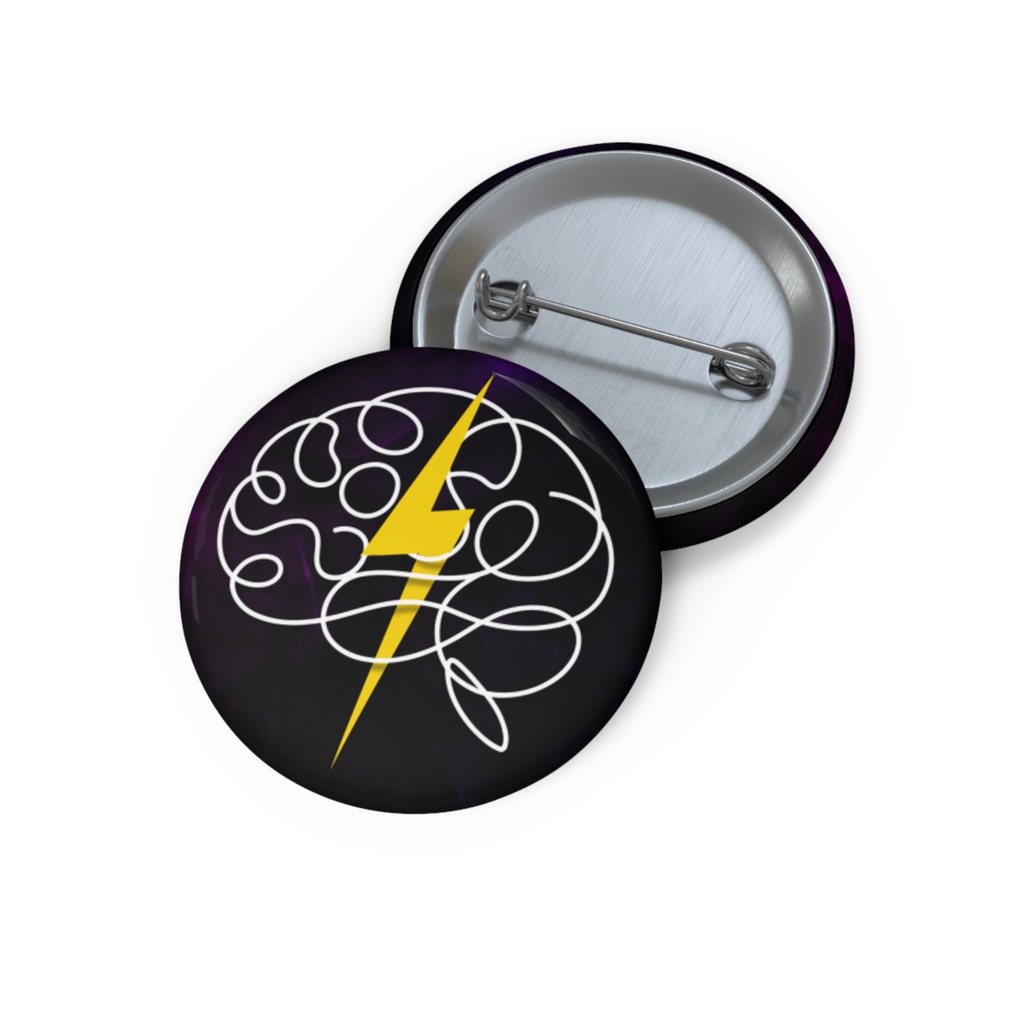 Electric Mind Epilepsy Awareness Pin Button