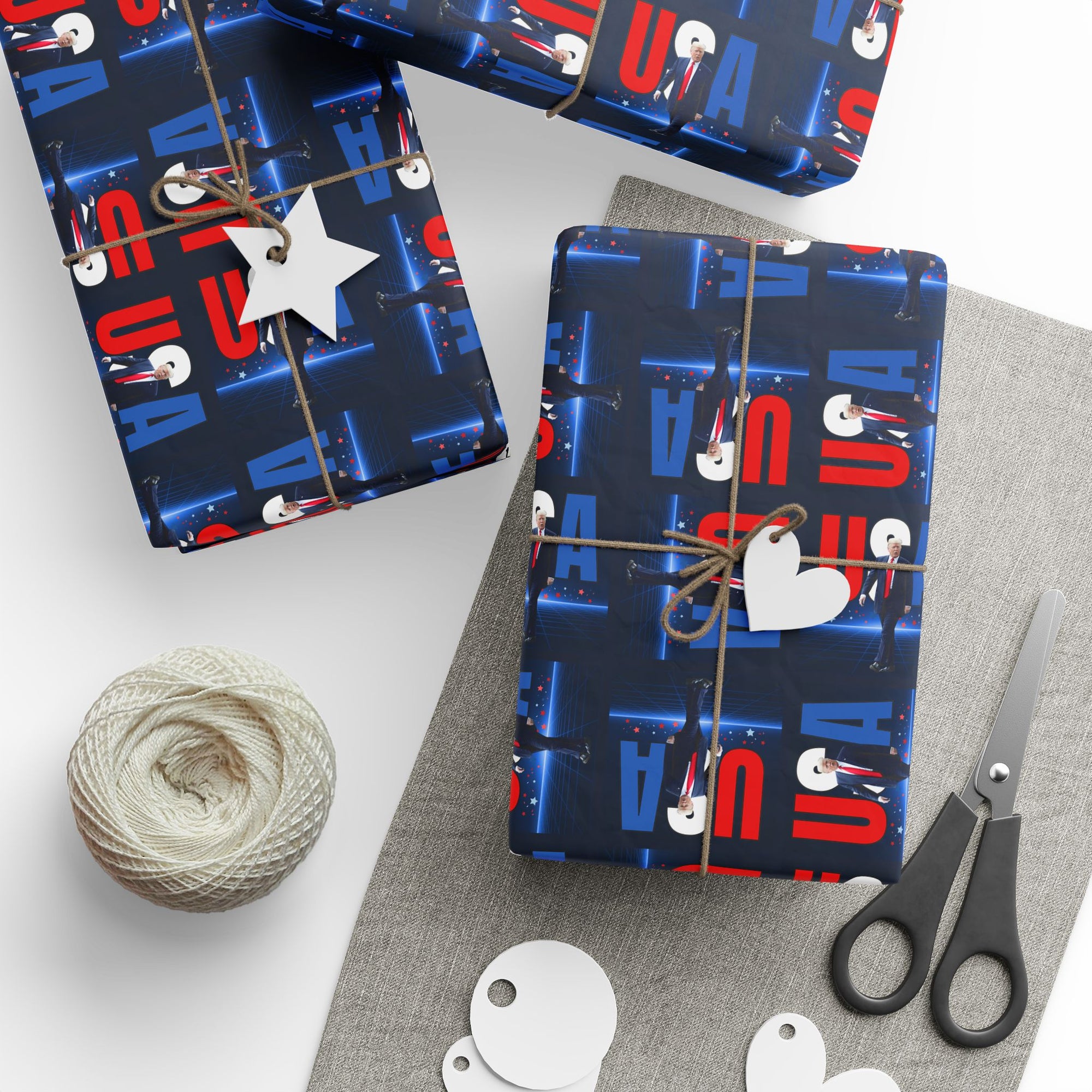 Patriotic USA Wrapping Paper for Celebrations and Holidays
