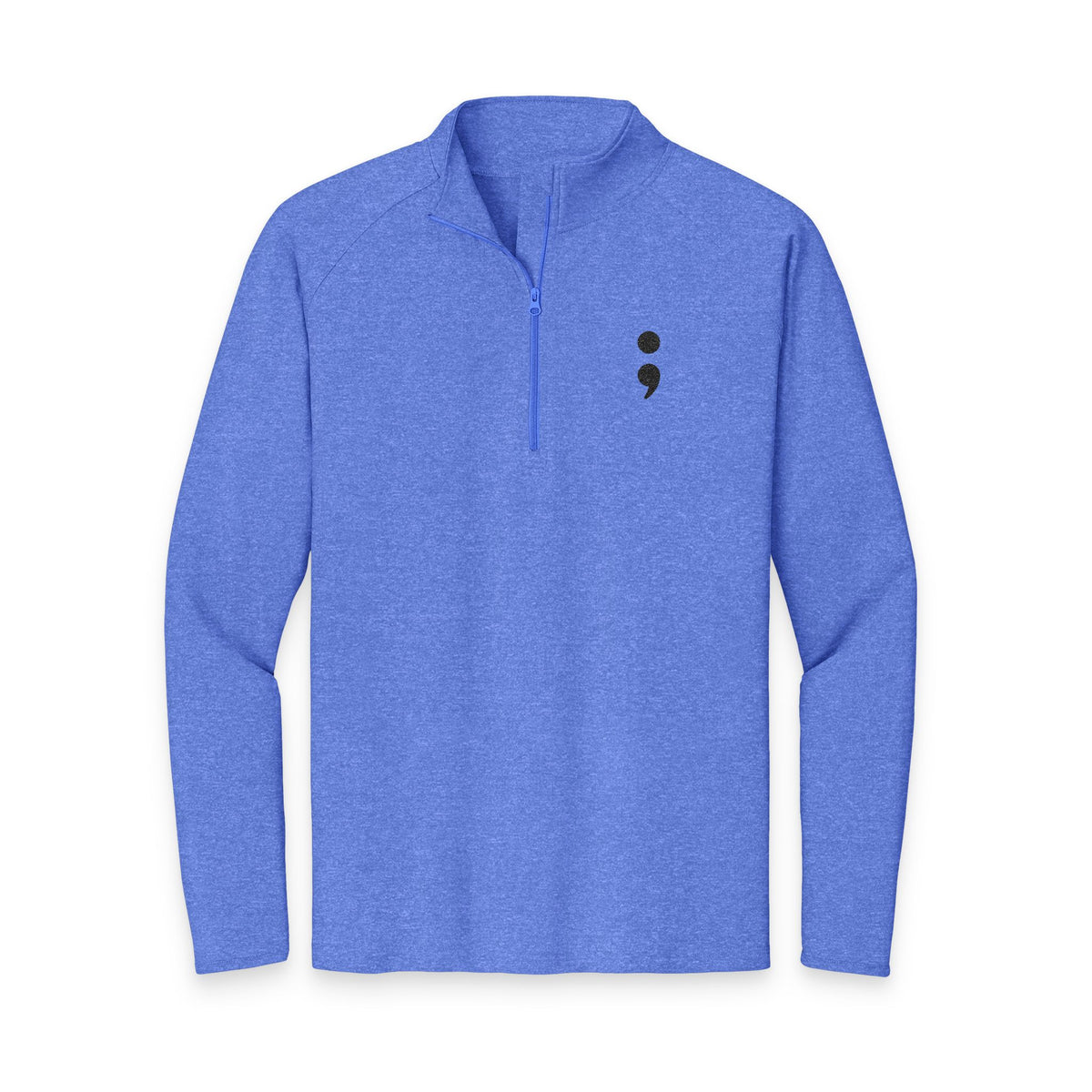 Semicolon Suicide Awareness Embroidered Quarter-Zip Pullover