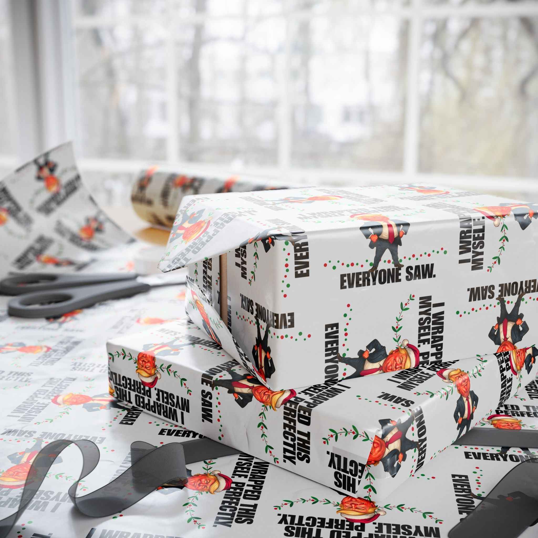 I Wrapped This Myself Wrapping Paper – Political Parody