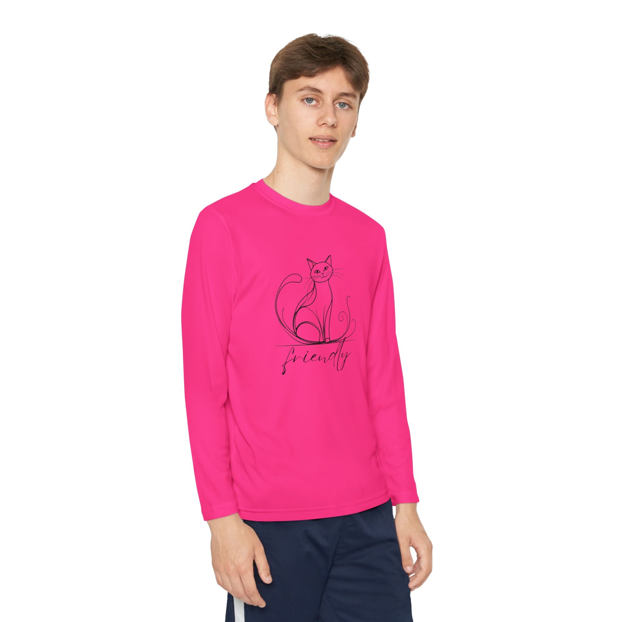 Friendly Cat Youth Long Sleeve Tee
