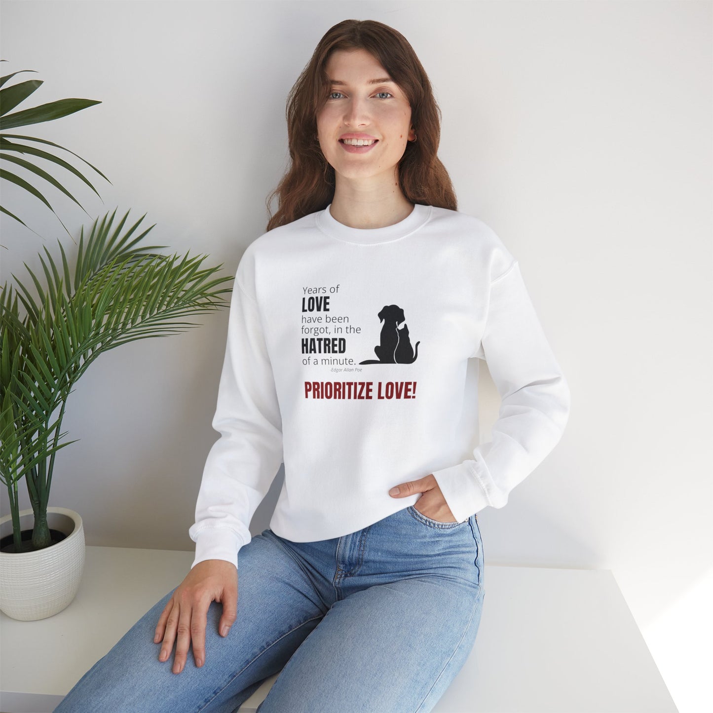 Prioritize Love Unisex Heavy Blend™ Crewneck Sweatshirt
