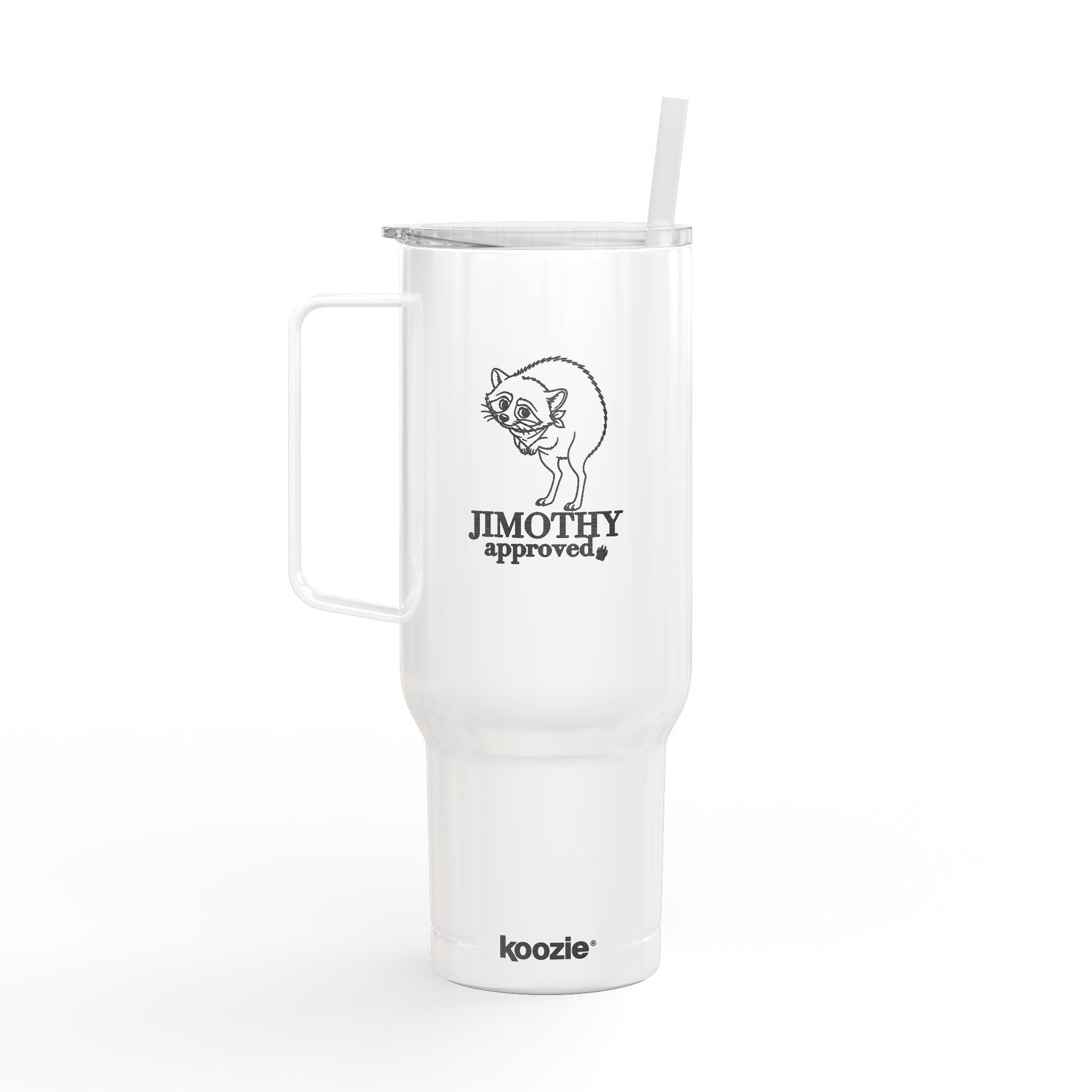 Jimothy Approved 40 oz Engraved Insulated Tumbler with Handle and Straw