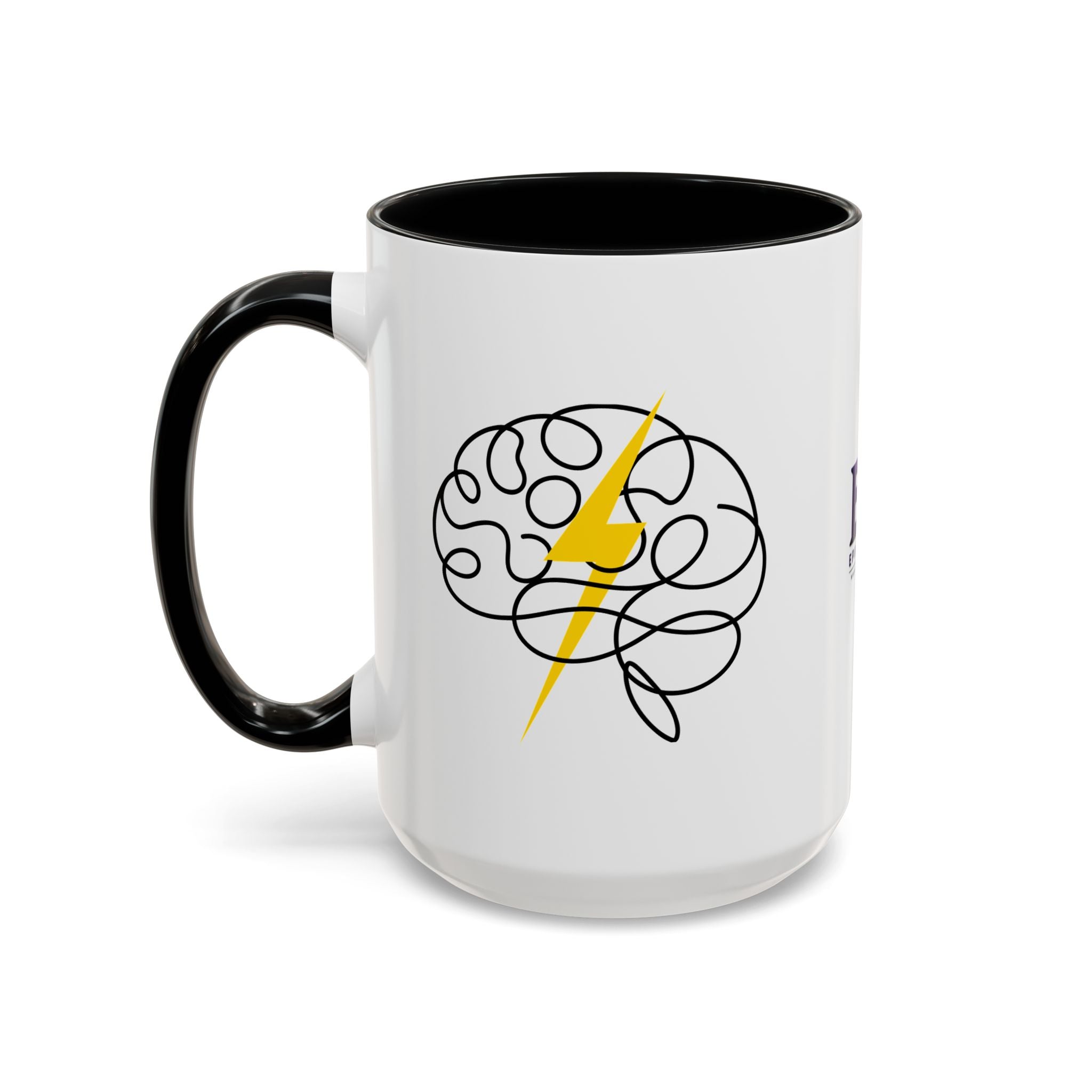Brain Lightning Bolt Accent Coffee Mug