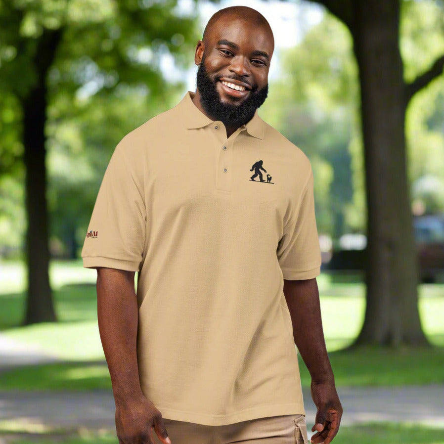 Classic Sasquatch's Cat Embroidered Unisex Polo Shirt