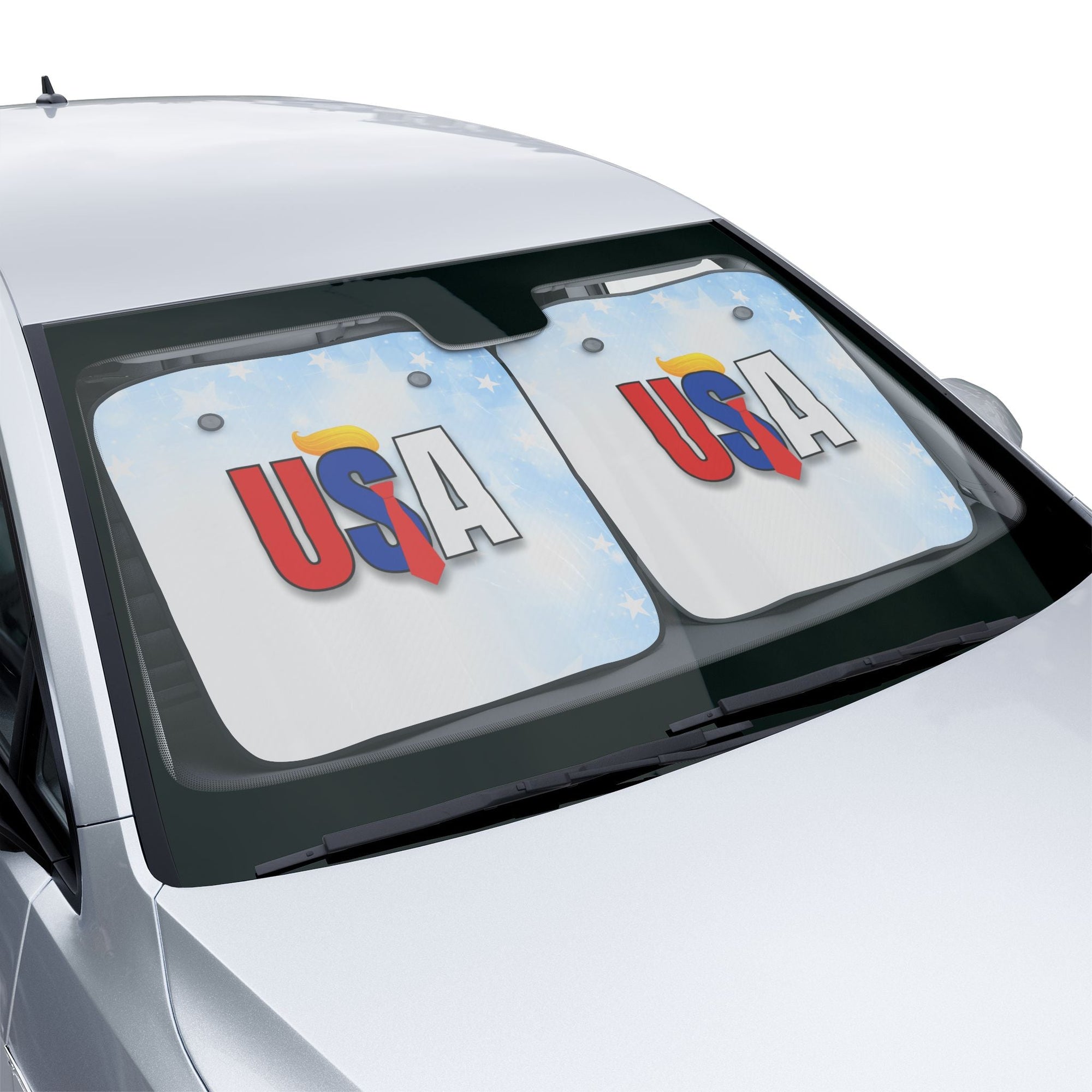 USA Trump Car Sun Shades - Sun Protection for Summer Road Trips Printify