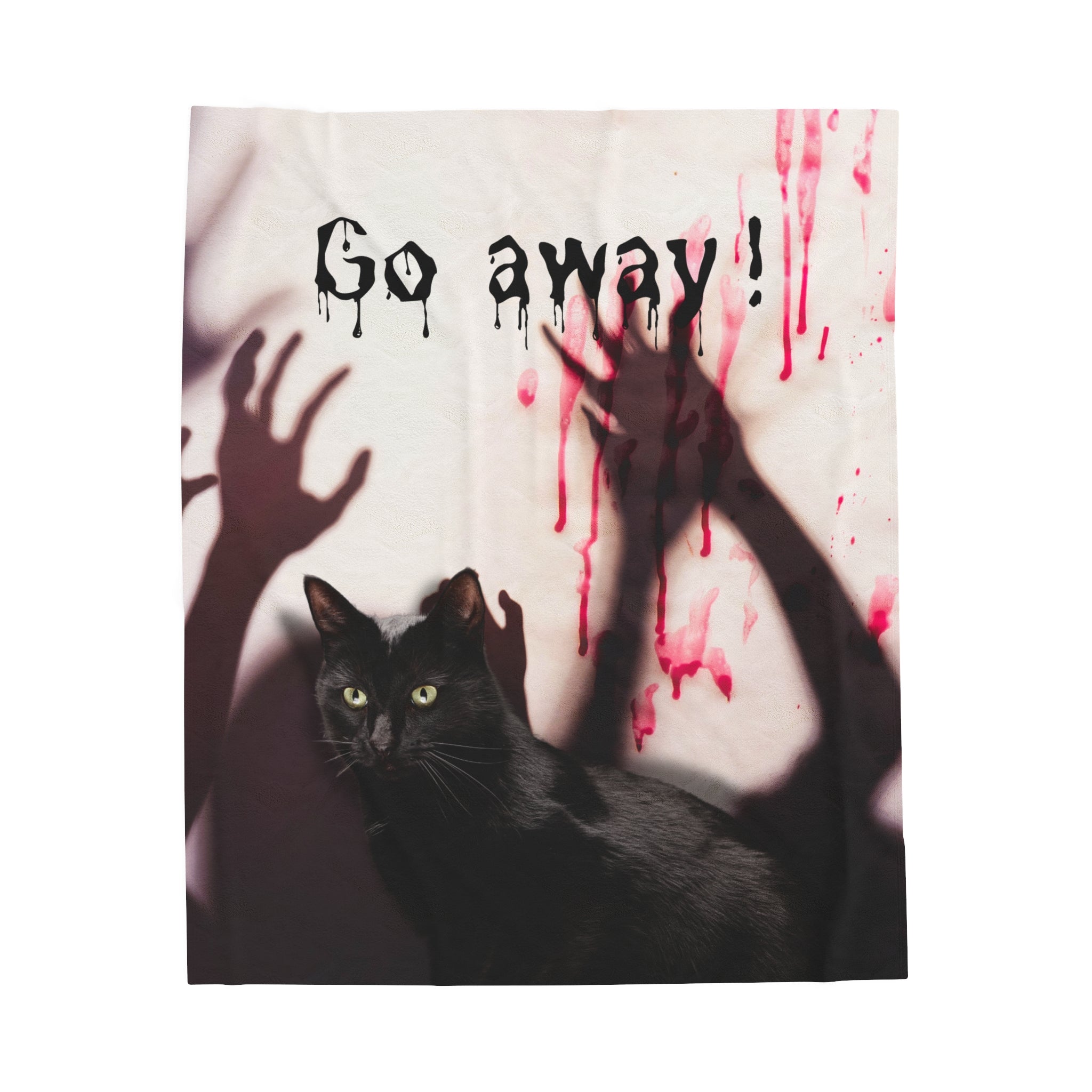 Photo depicting the ​Go Away Velveteen Plush Blanket from EpiAl's Shop.
