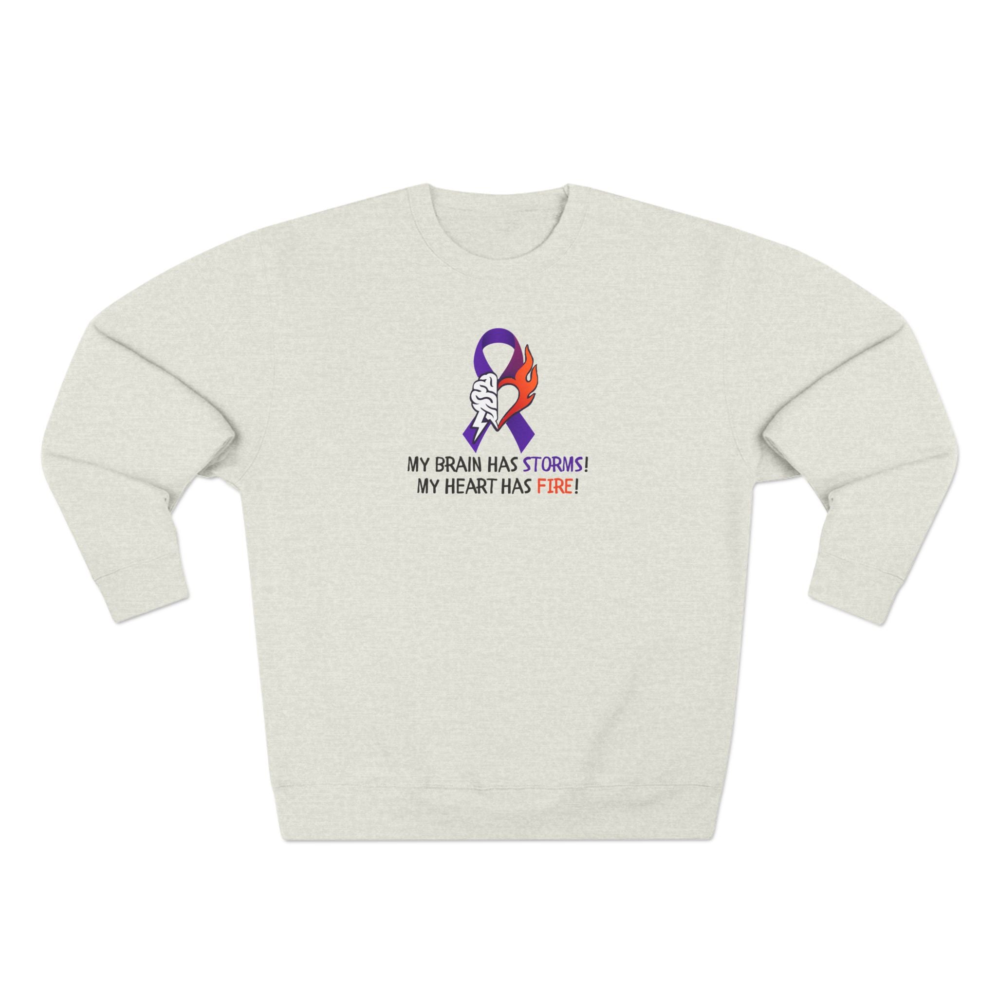 Epilepsy Awareness “Brain Storms & Heart Fire” Unisex Sweatshirt