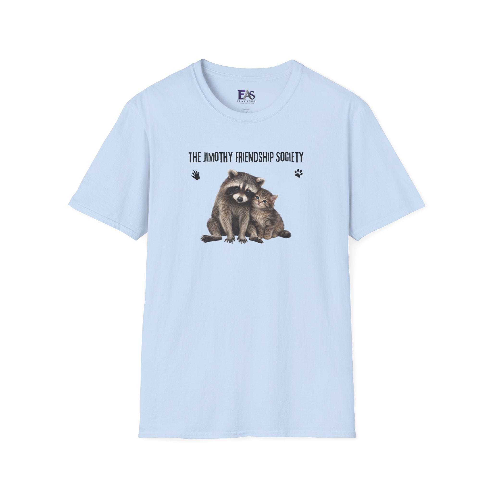 The Jimothy Friendship Society T-Shirt | Raccoon and Kitten Tee