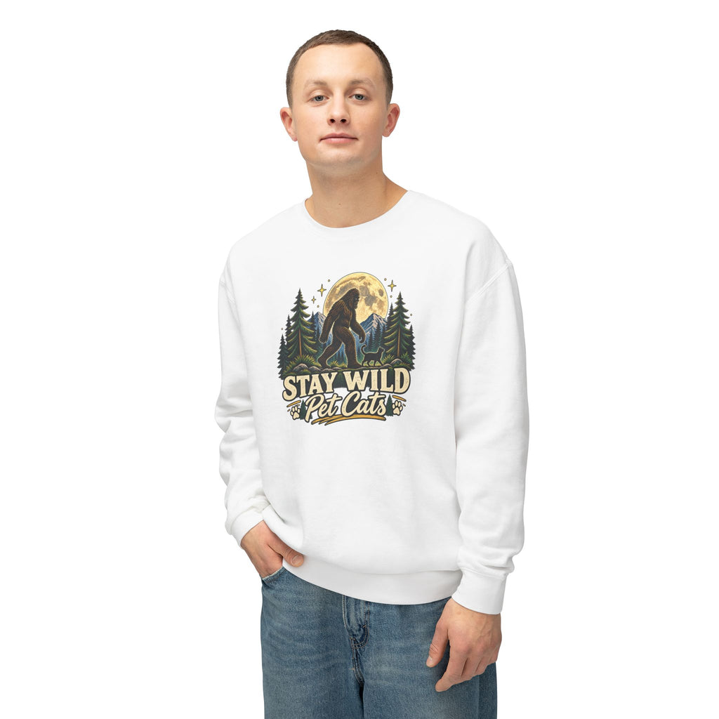 Stay Wild Pet Cats Sasquatch Crewneck Sweatshirt