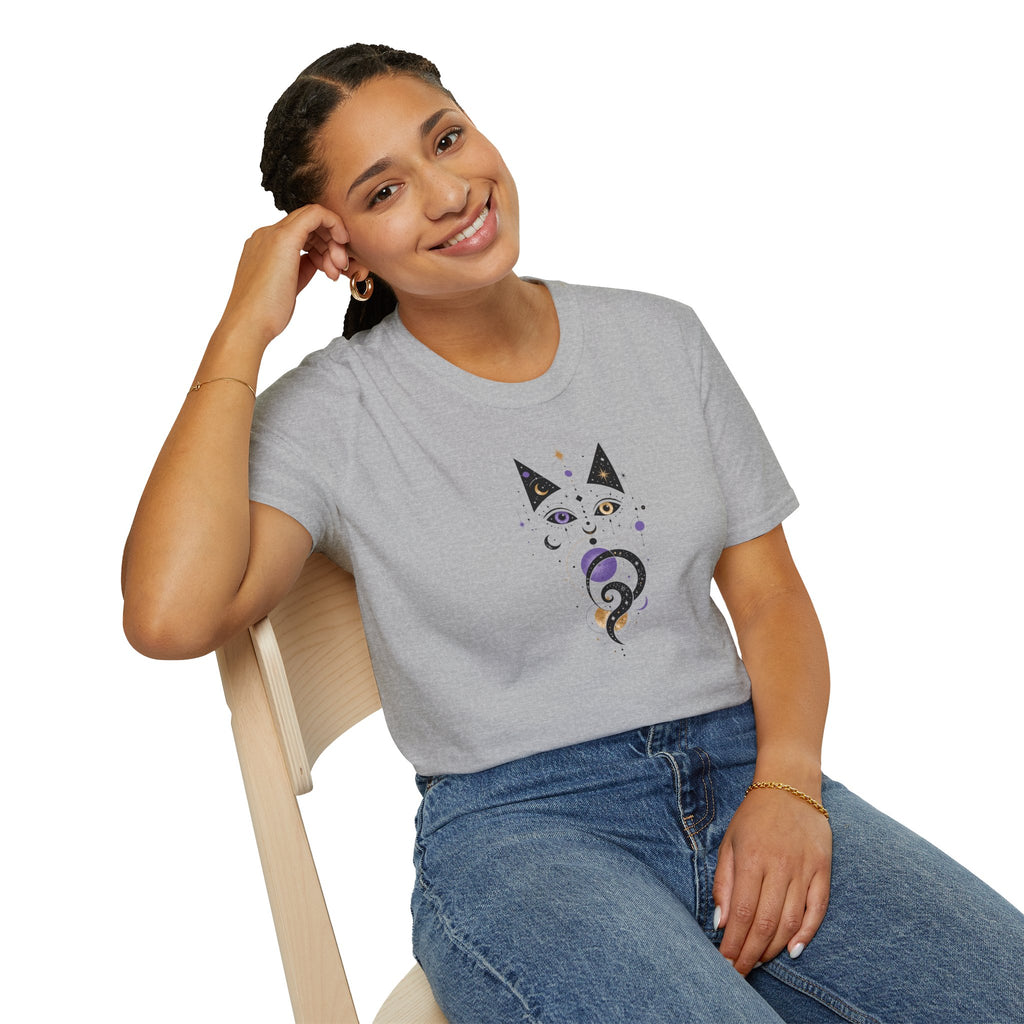Celestial Cat T-Shirt | Mystical Cosmic Cat Graphic Tee