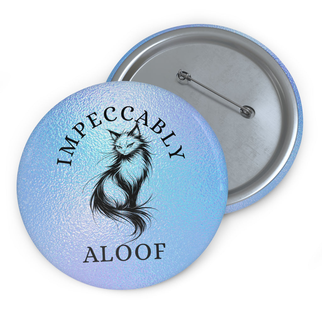 Impeccably Aloof Cat Pinback Button – Abstract Line Art Badge