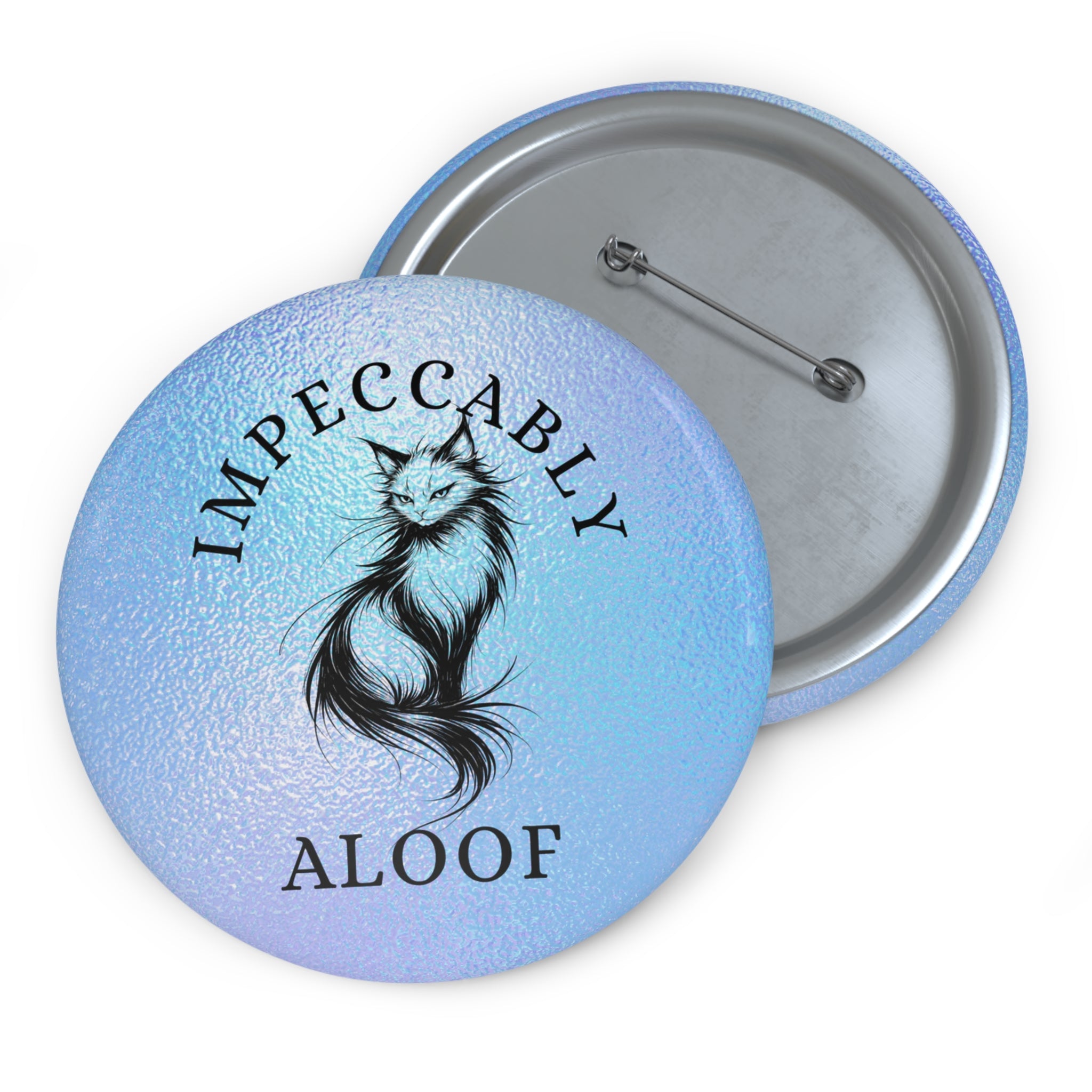 Impeccably Aloof Cat Pinback Button – Abstract Line Art Badge