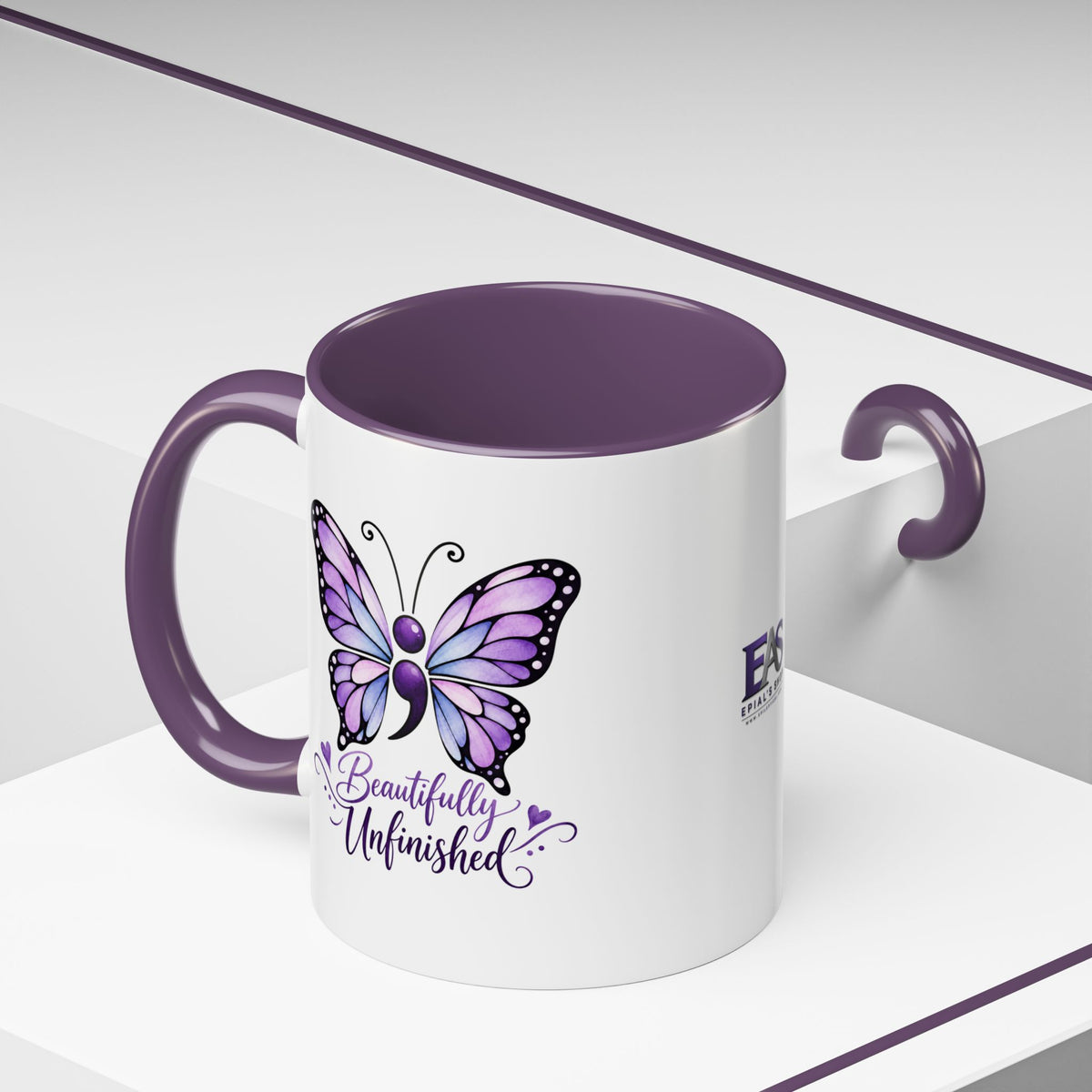 Beautifully Unfinished Semicolon Suicide Awareness Mug
