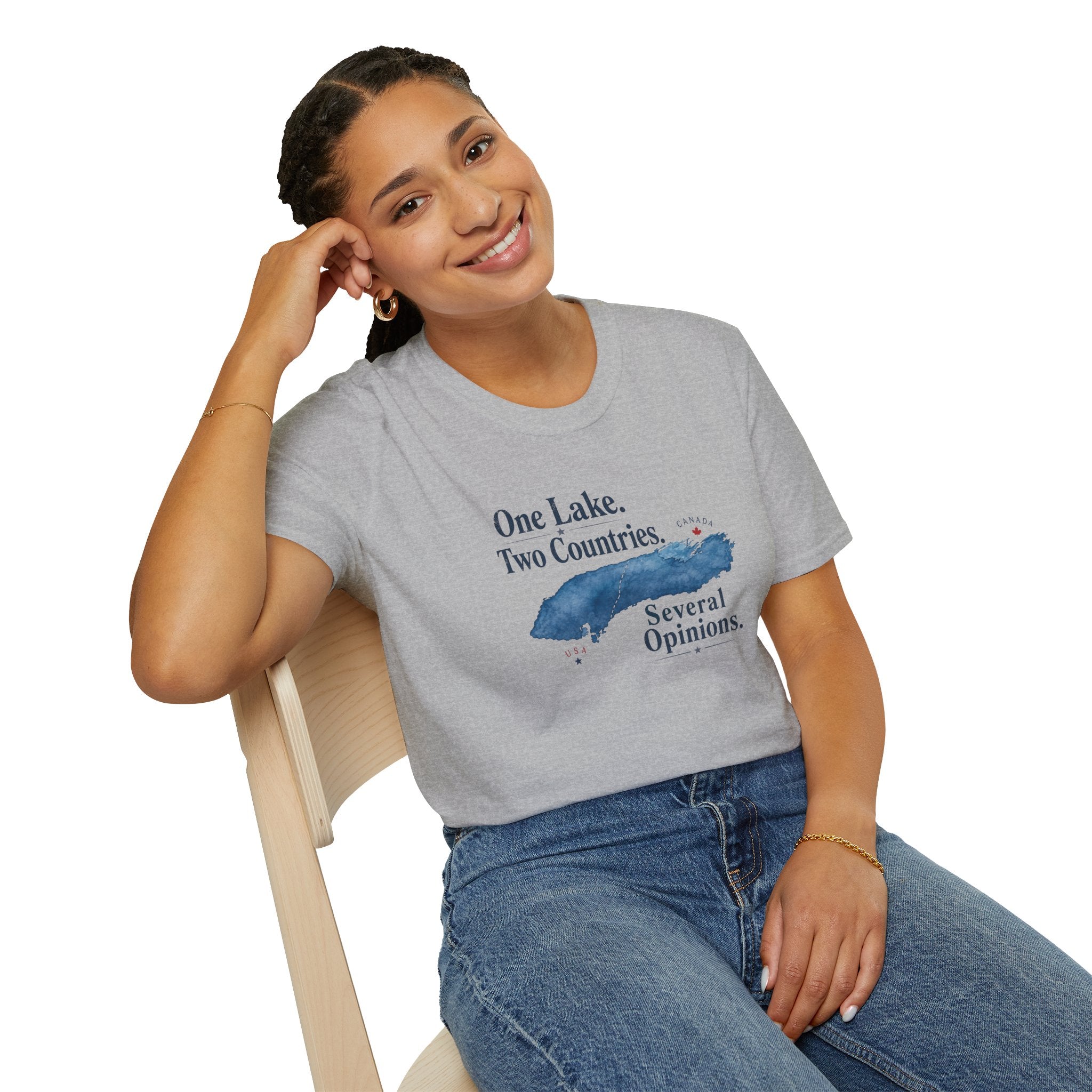 One Lake. Two Countries. Several Opinions. Lake Ontario Humor T-Shirt
