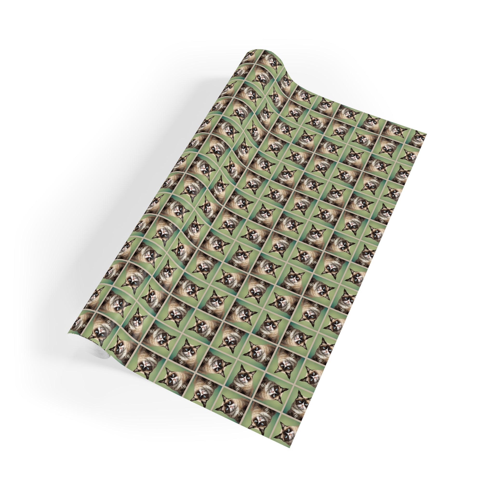 Whimsical Irritable Cat Gift Wrapping Paper Roll - Perfect for Animal Lovers
