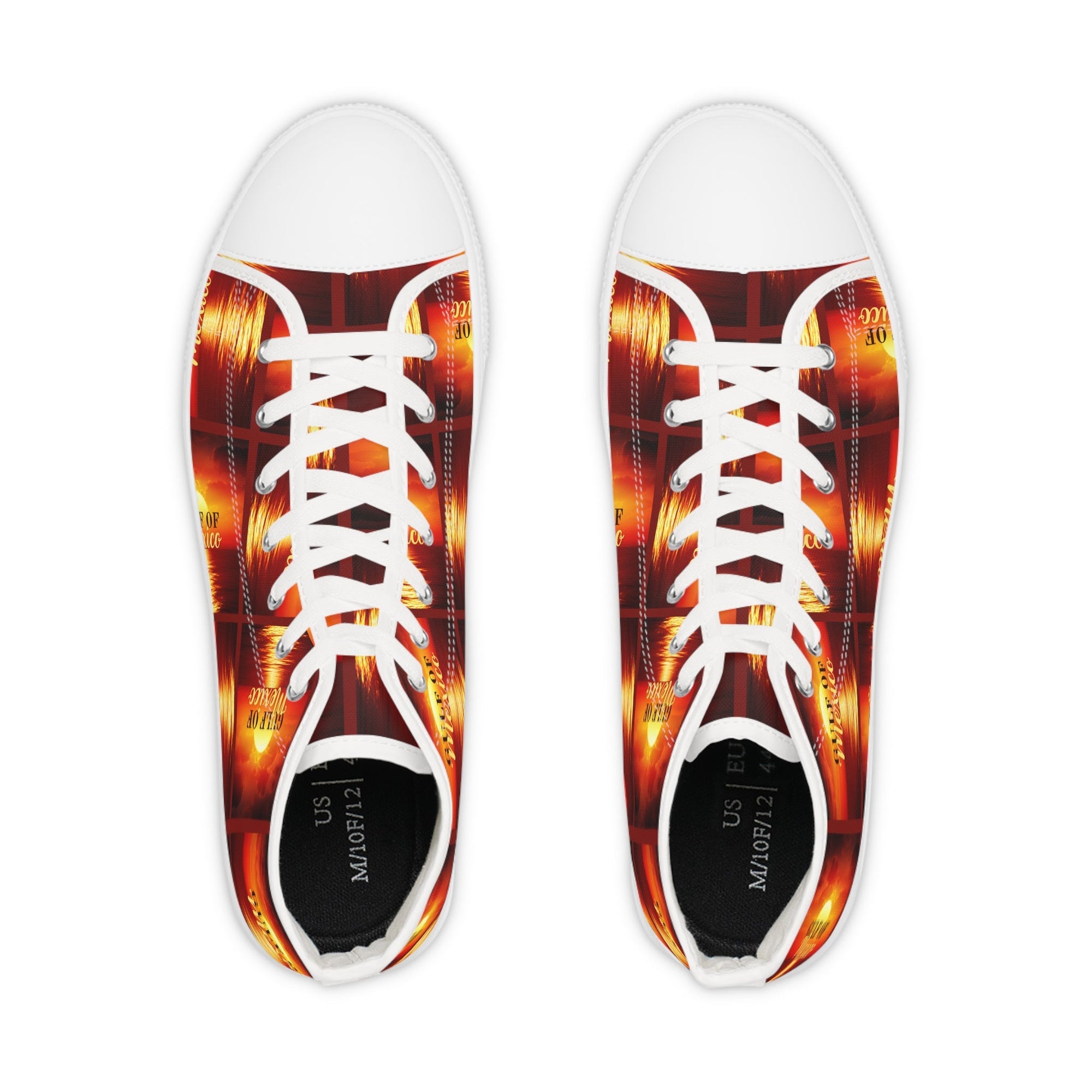 Vintage Style High Top Sneakers - Bold 'Gulf of Mexico' Design Printify