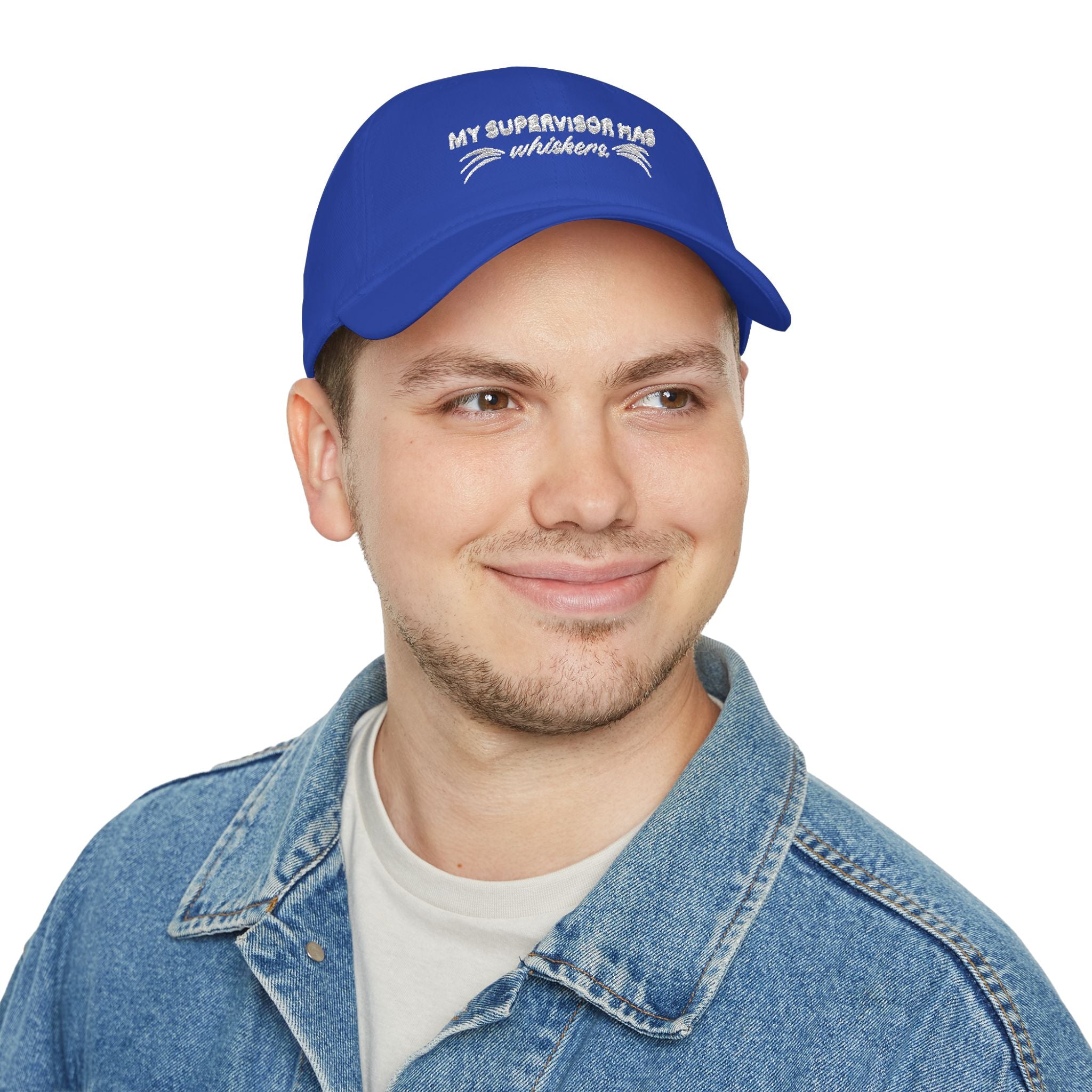 My Supervisor Has Whiskers Embroidered Cat Lover Baseball Cap