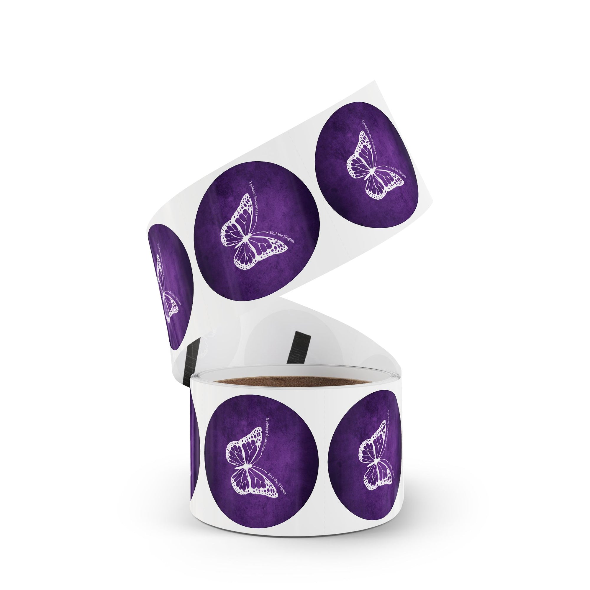 Butterfly Epilepsy Awareness Round Sticker Rolls