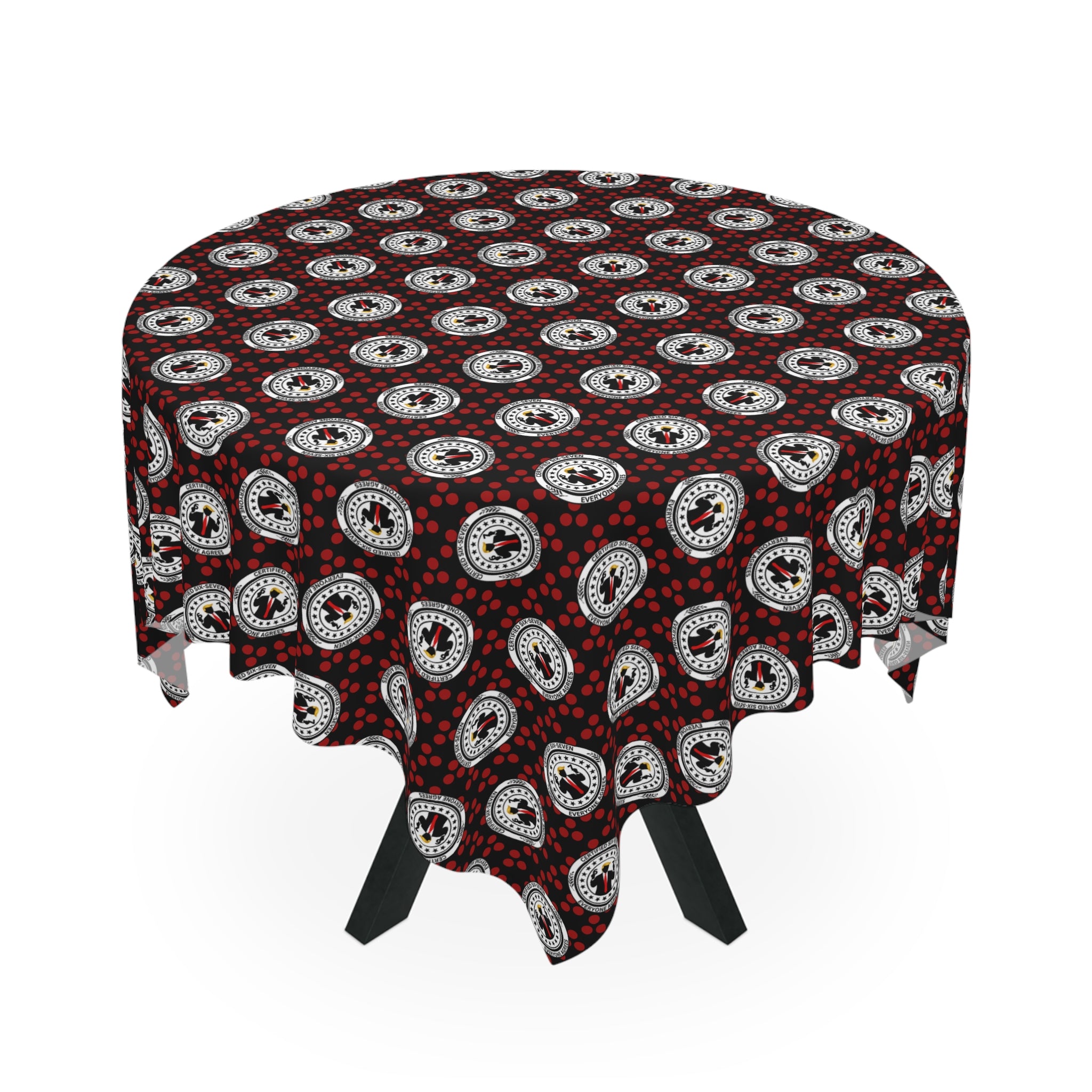 Certified Six Seven Tablecloth – Political Parody Medallion Table Cover
