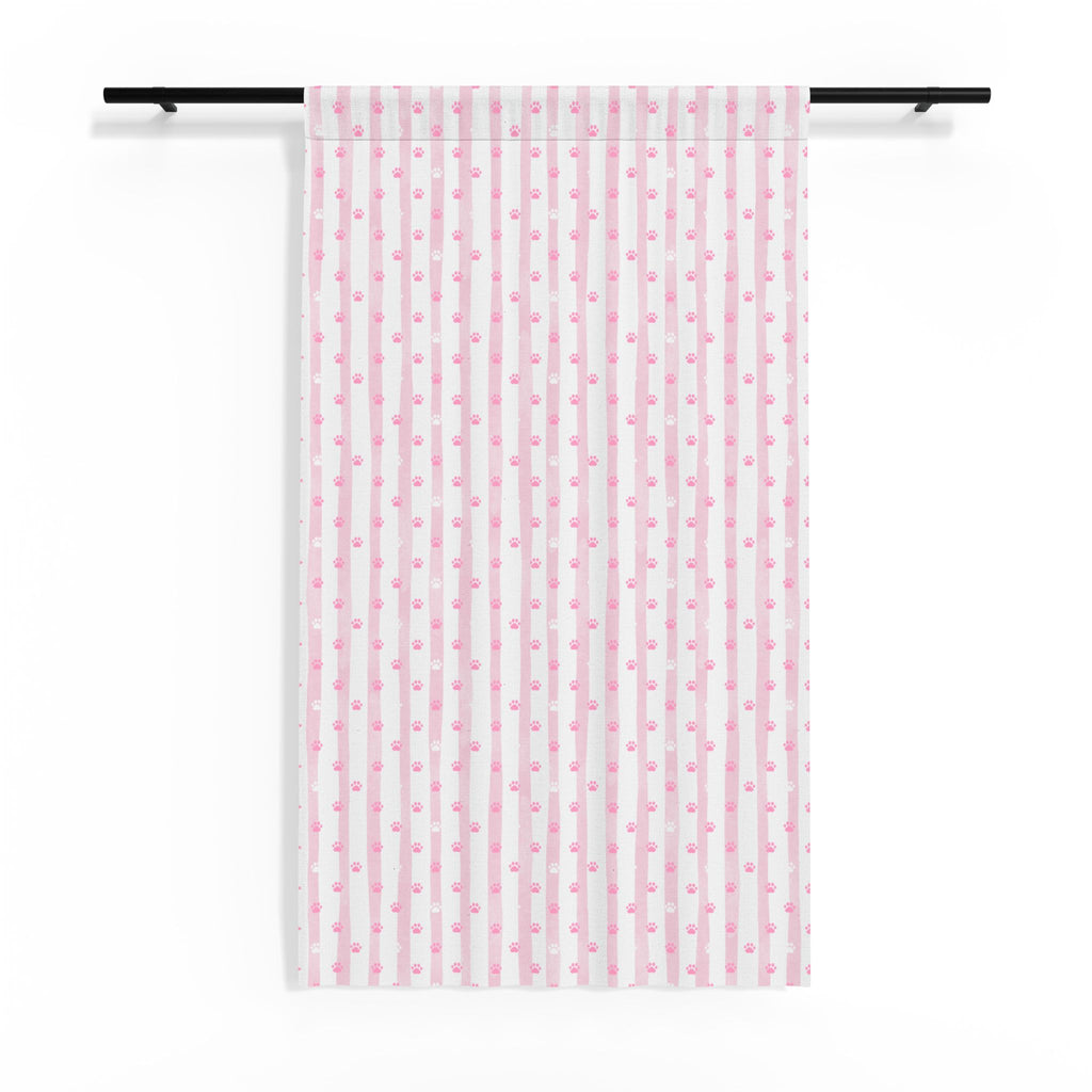 Blush Paw Print Sheer Curtain