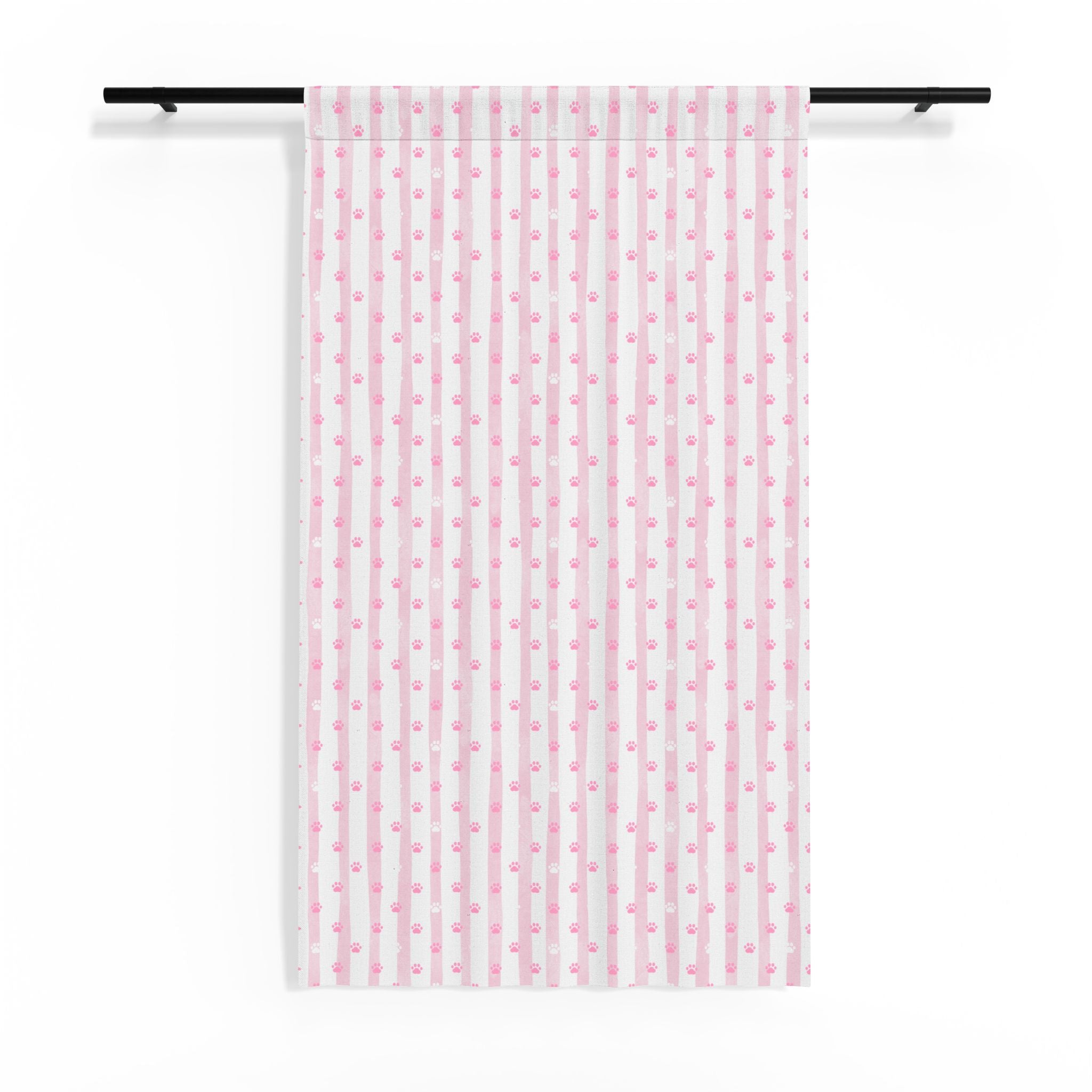 Blush Paw Print Sheer Curtain