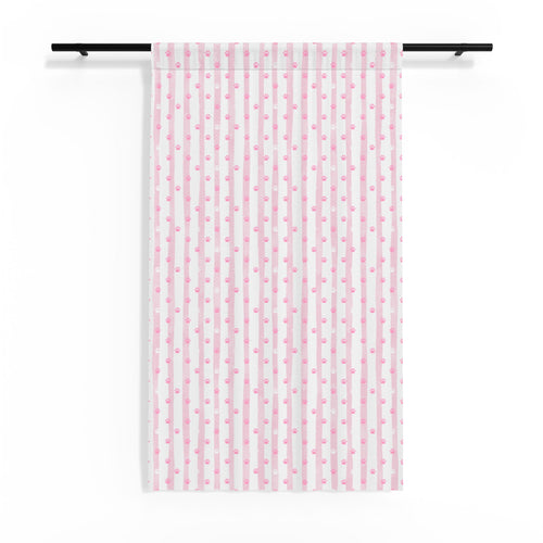Blush Paw Print Sheer Curtain