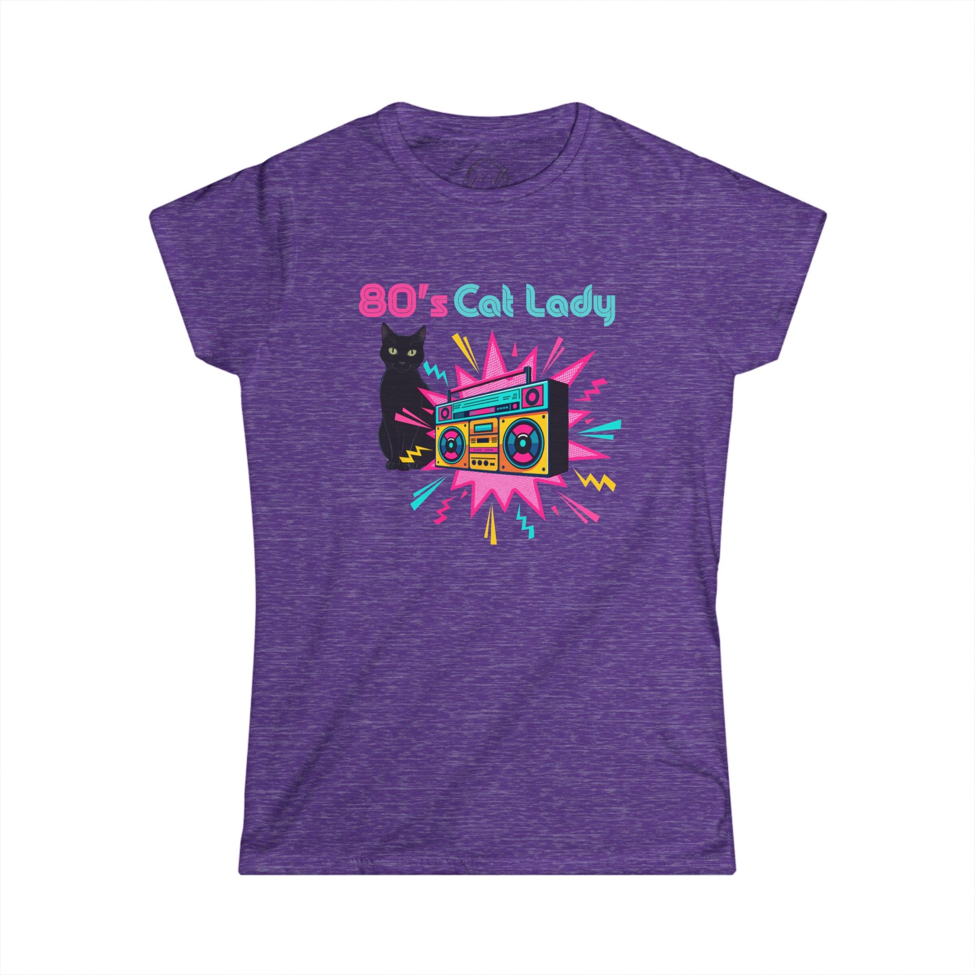 80's Cat Lady Graphic Tee - Fun Retro Style for Cat Lovers