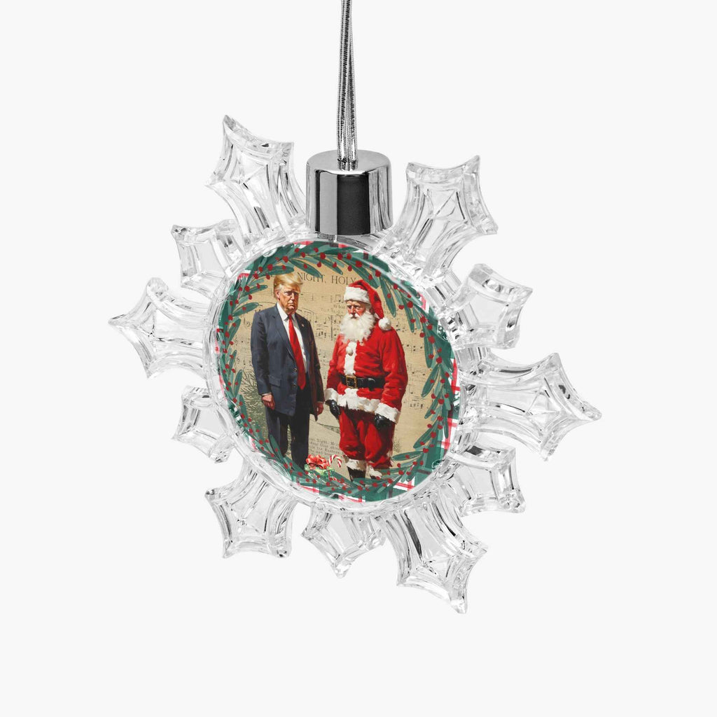Trump & Santa Snowflake-Shaped Christmas Ornament