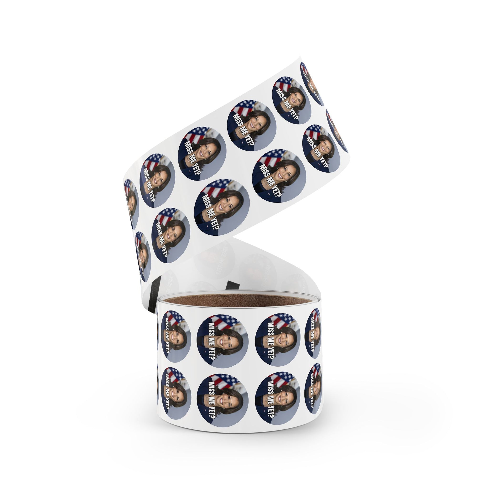 Political Round Sticker Rolls - Kamala 'Miss Me Yet?'