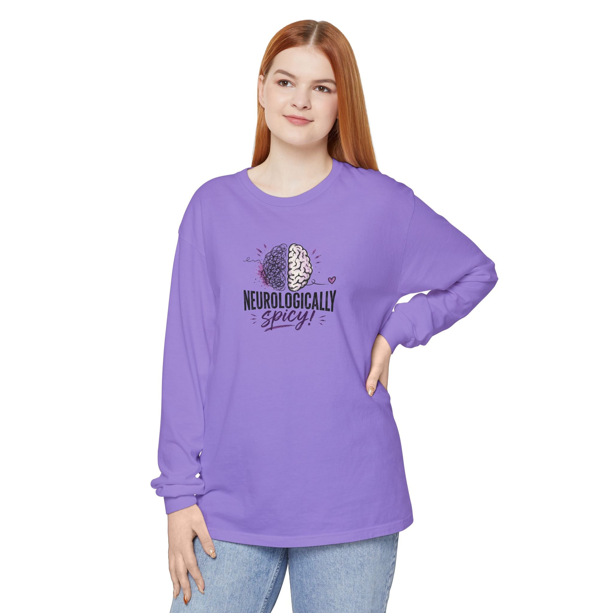 Neurologically Spicy Epilepsy Awareness Garment-Dyed Long Sleeve Shirt
