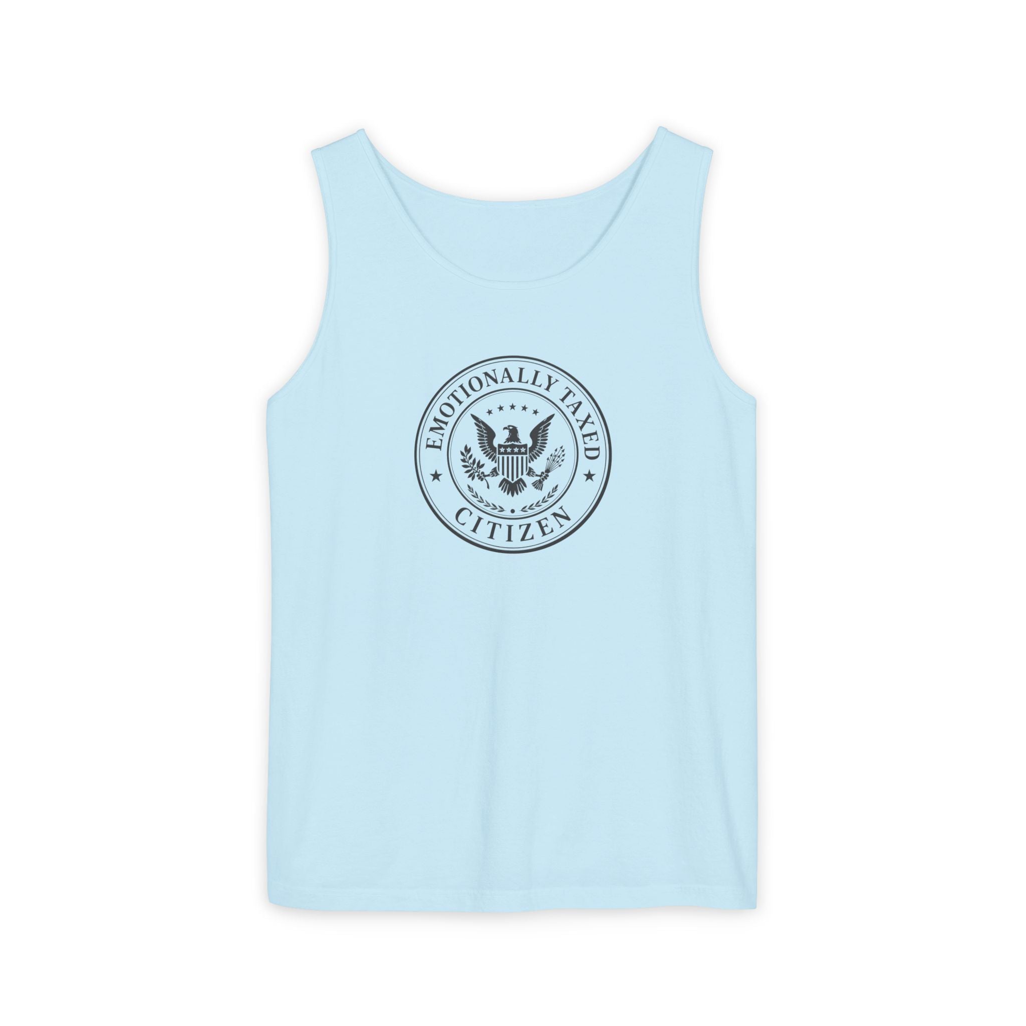 Emotionally Taxed Citizen Garment-Dyed Tank Top | Vintage Parody Cotton Tank