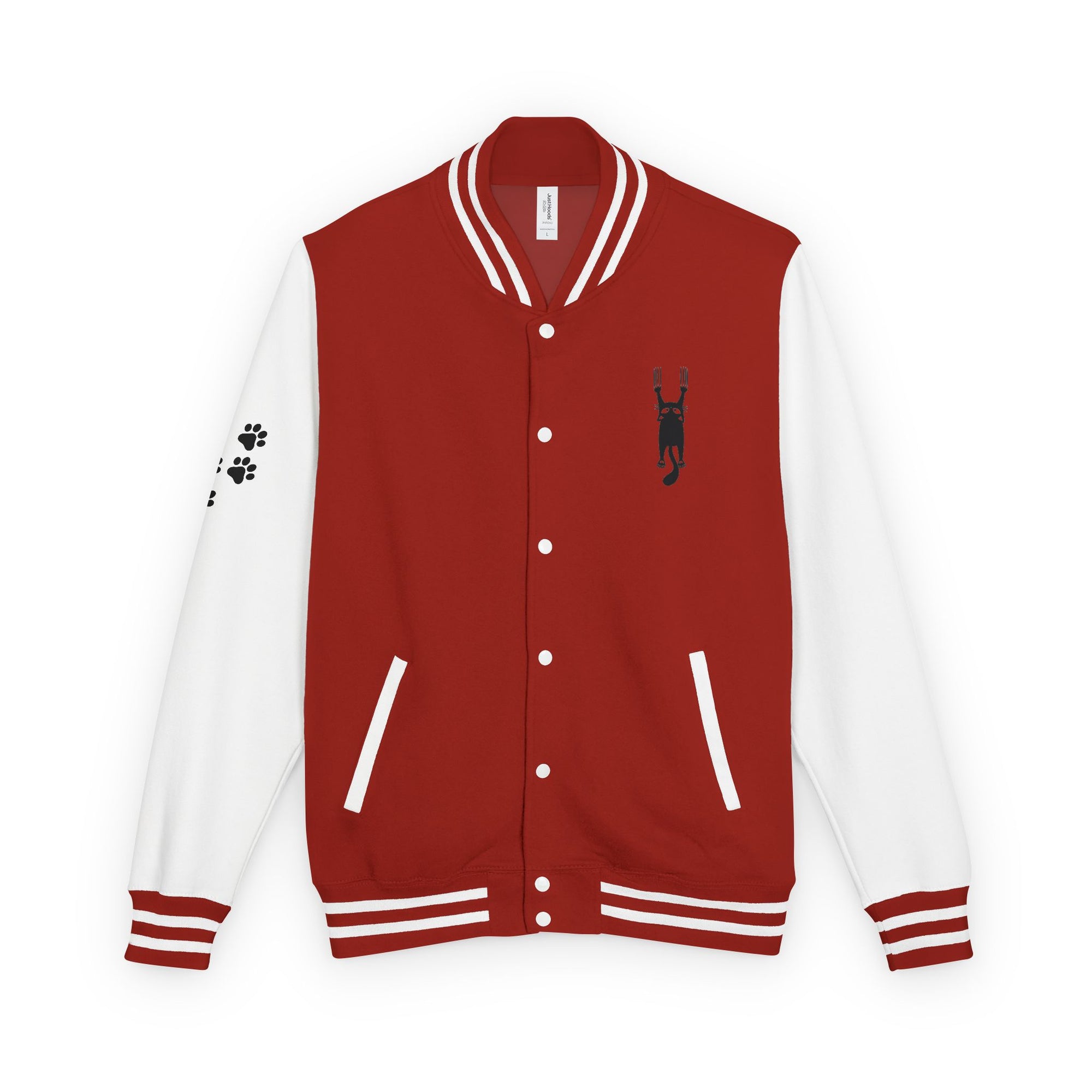 Cat Lady Hanging in There Colorful Letterman Jacket
